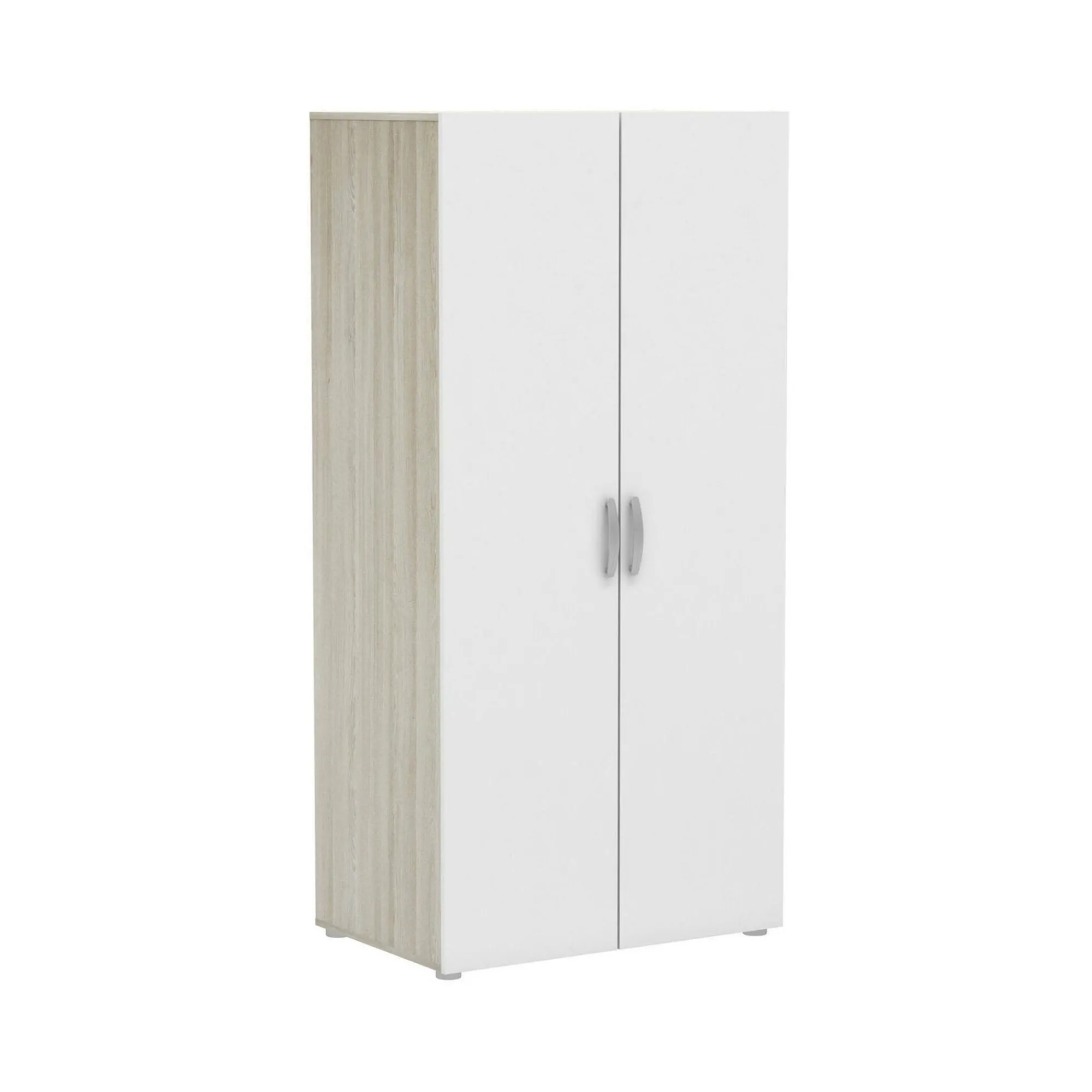 Guardaroba 2 ante Barge, 79x52 h166 cm, Rovere e Bianco opaco<Dmora Best Sale