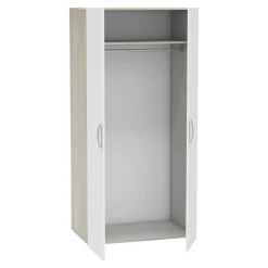 Guardaroba 2 ante Barge, 79x52 h166 cm, Rovere e Bianco opaco<Dmora Best Sale