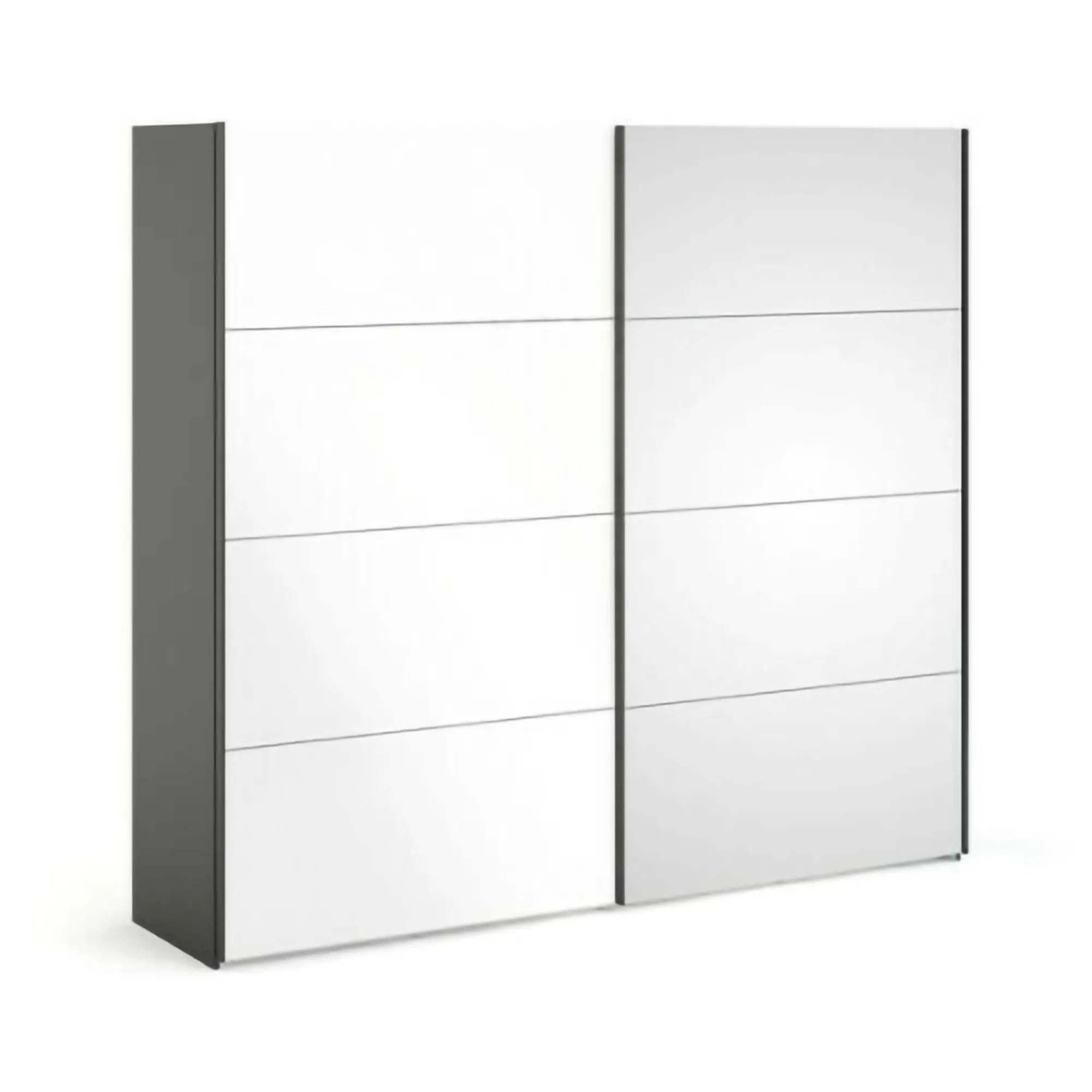 Guardaroba 2 ante Catalina, 61x243 h220 cm, Nero e Bianco<Dmora Online