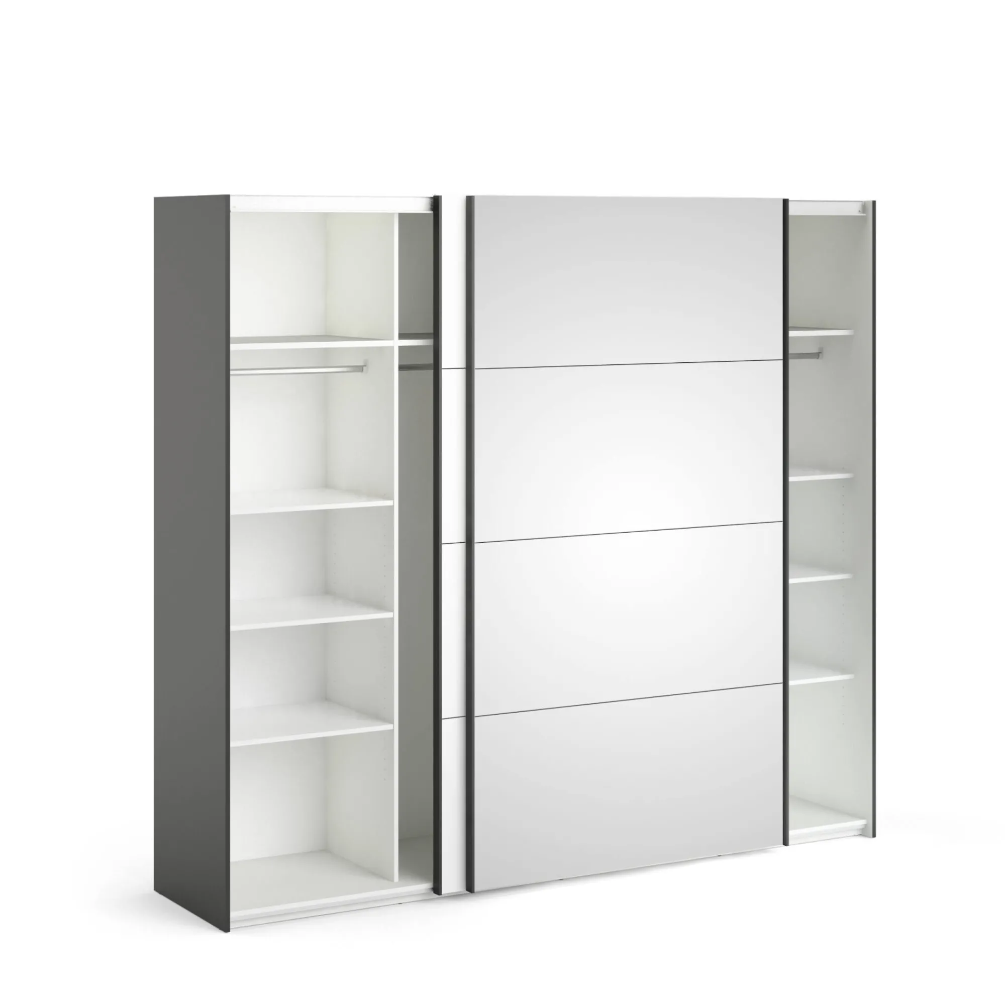 Guardaroba 2 ante Catalina, 61x243 h220 cm, Nero e Bianco<Dmora Online