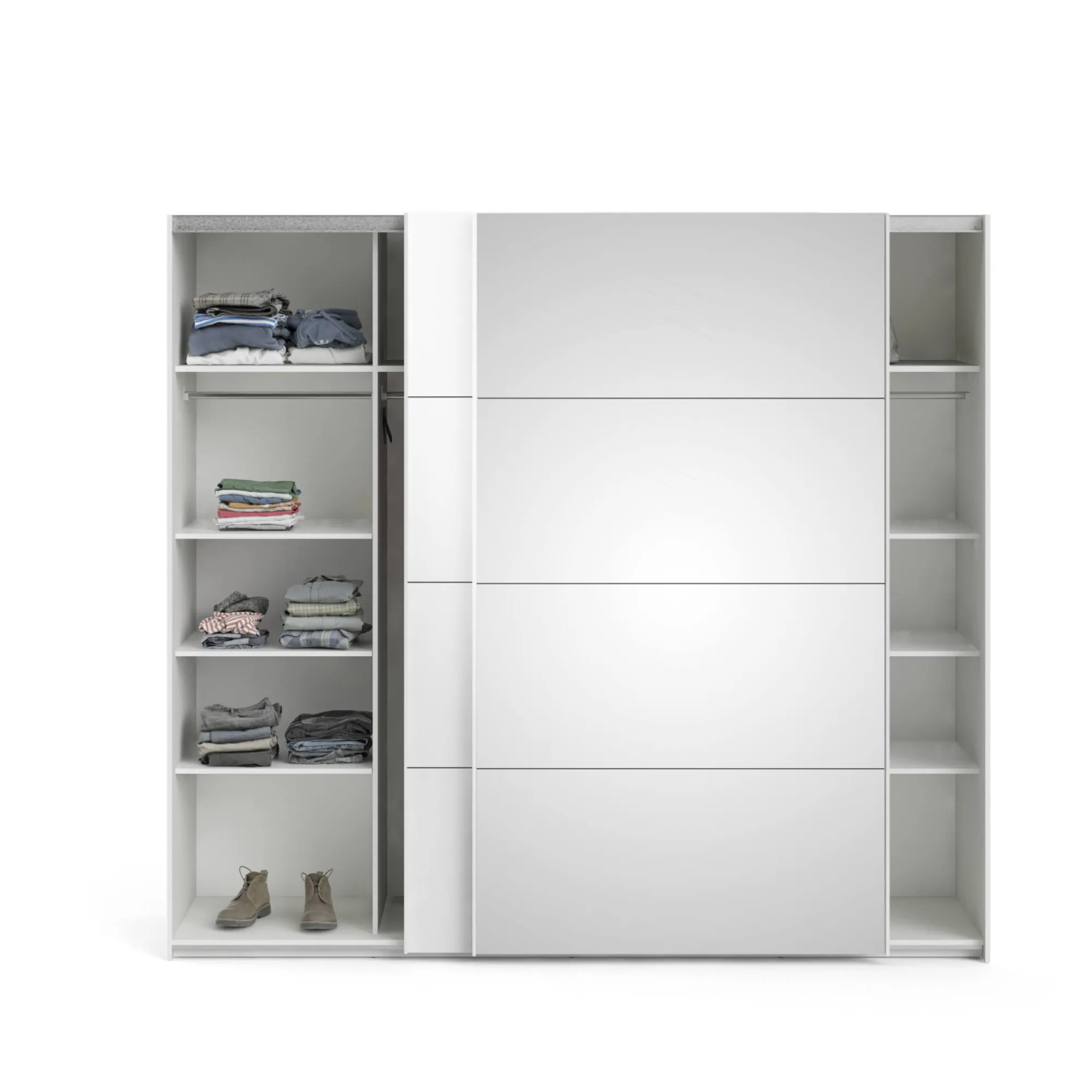 Guardaroba 2 ante Catalina, 61x243 h220 cm, Bianco<Dmora New
