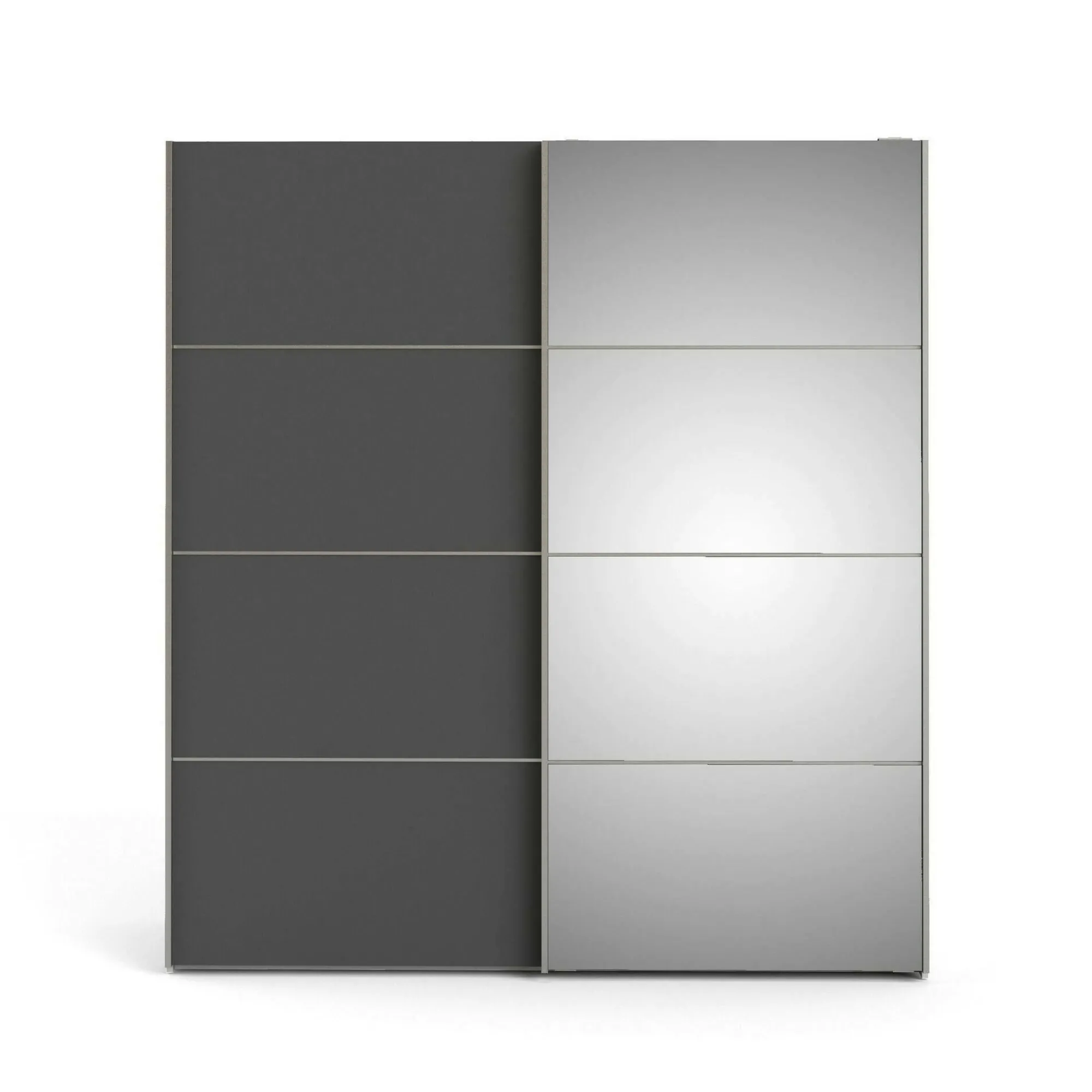 Guardaroba 2 ante Cerreto, 182x64 h202 cm, Bianco e Grigio<Dmora Sale