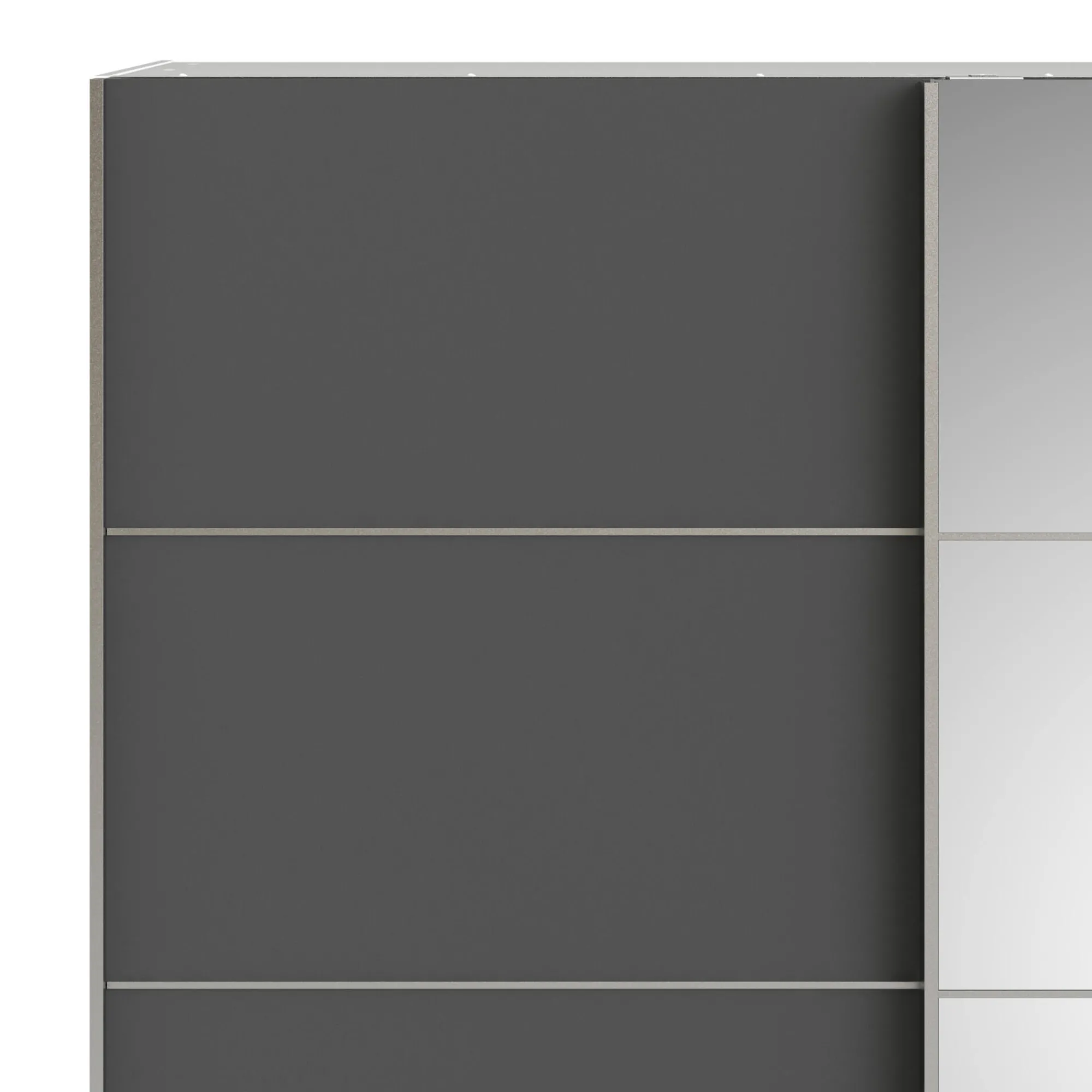 Guardaroba 2 ante Cerreto, 182x64 h202 cm, Bianco e Grigio<Dmora Sale