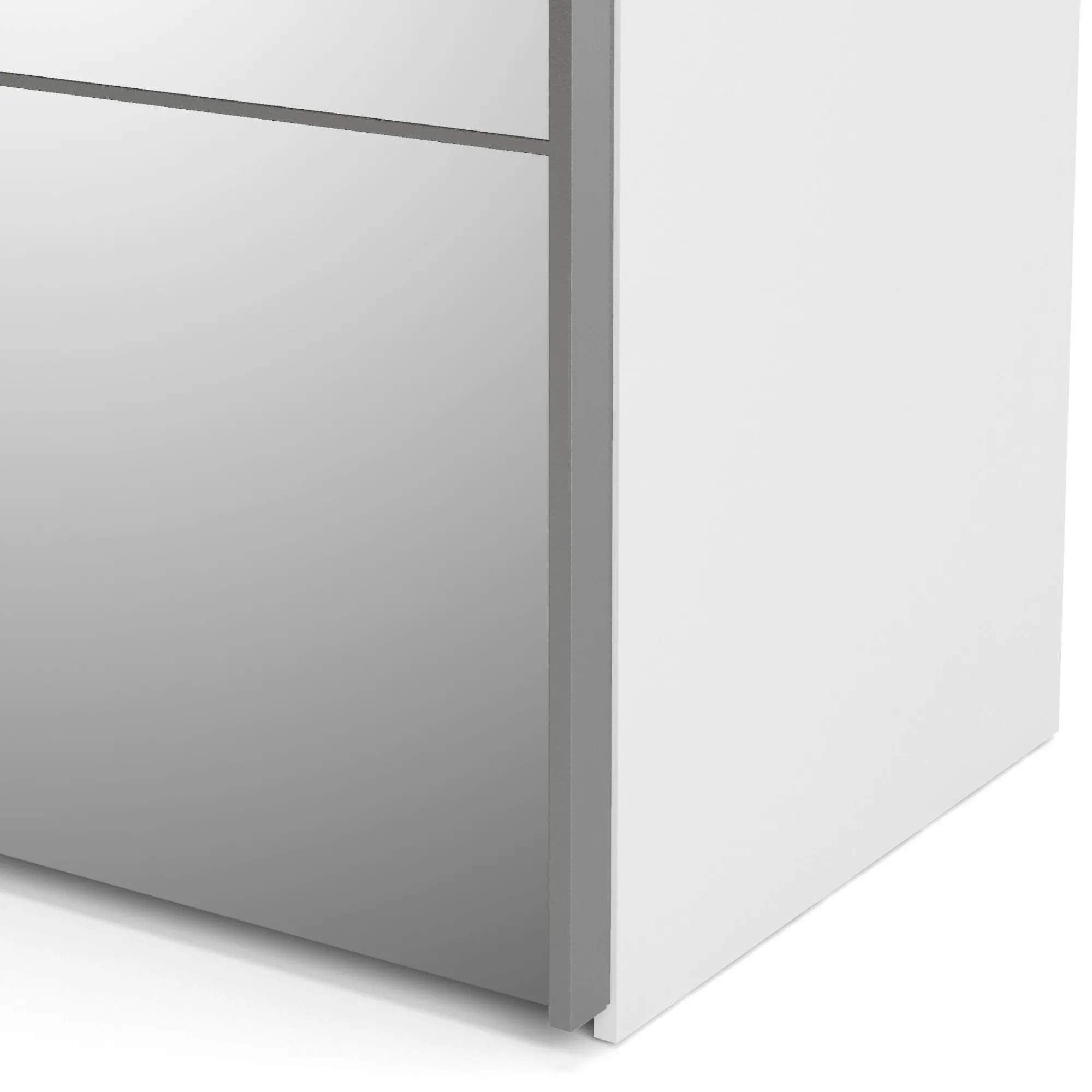 Guardaroba 2 ante Cerreto, 182x64 h202 cm, Bianco e Grigio<Dmora Sale