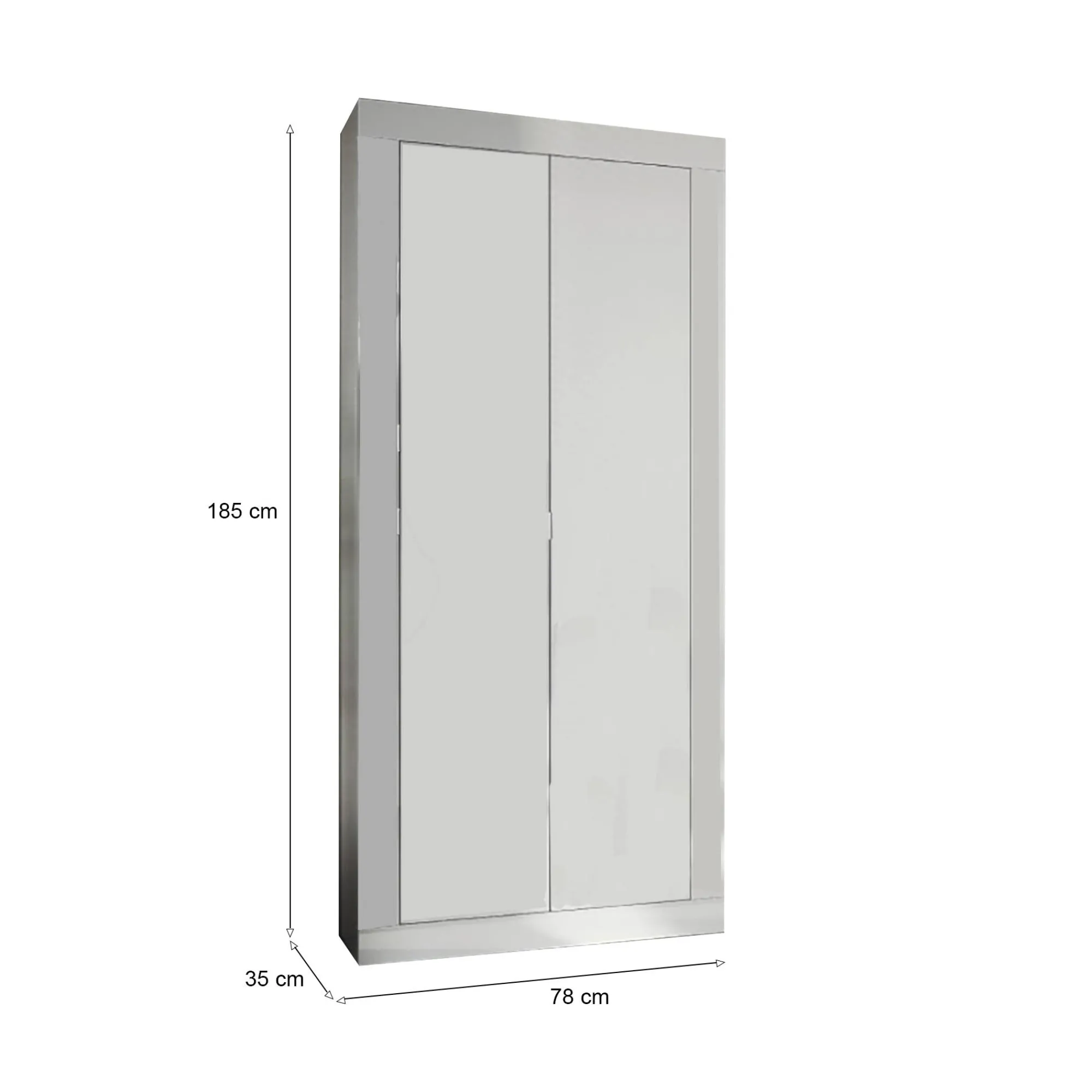 Guardaroba 2 ante Contea, 78x35 h185 cm,<Dmora Outlet