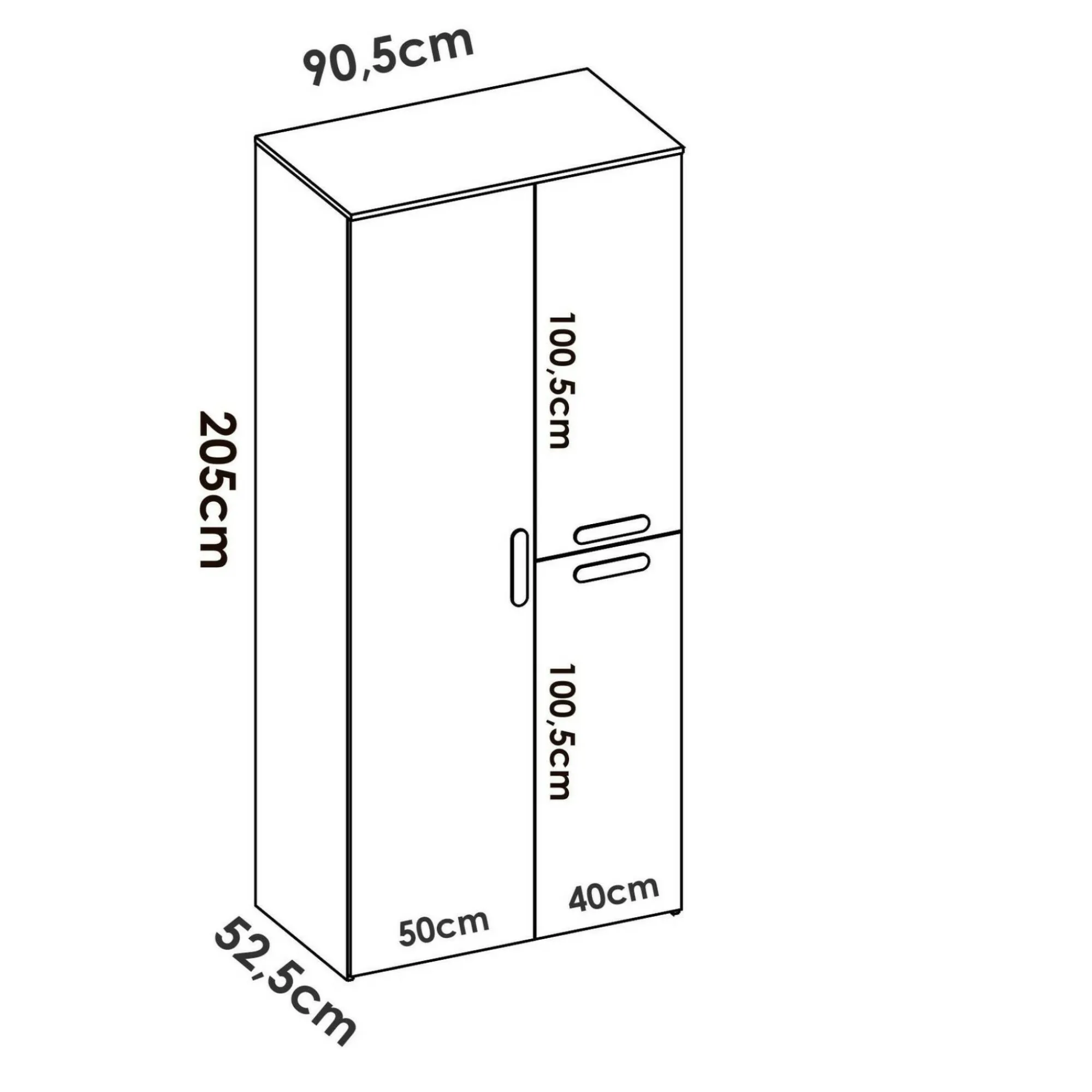 Guardaroba 3 ante Dfleetwoo, 90x53 h202 cm,<Dmora Best