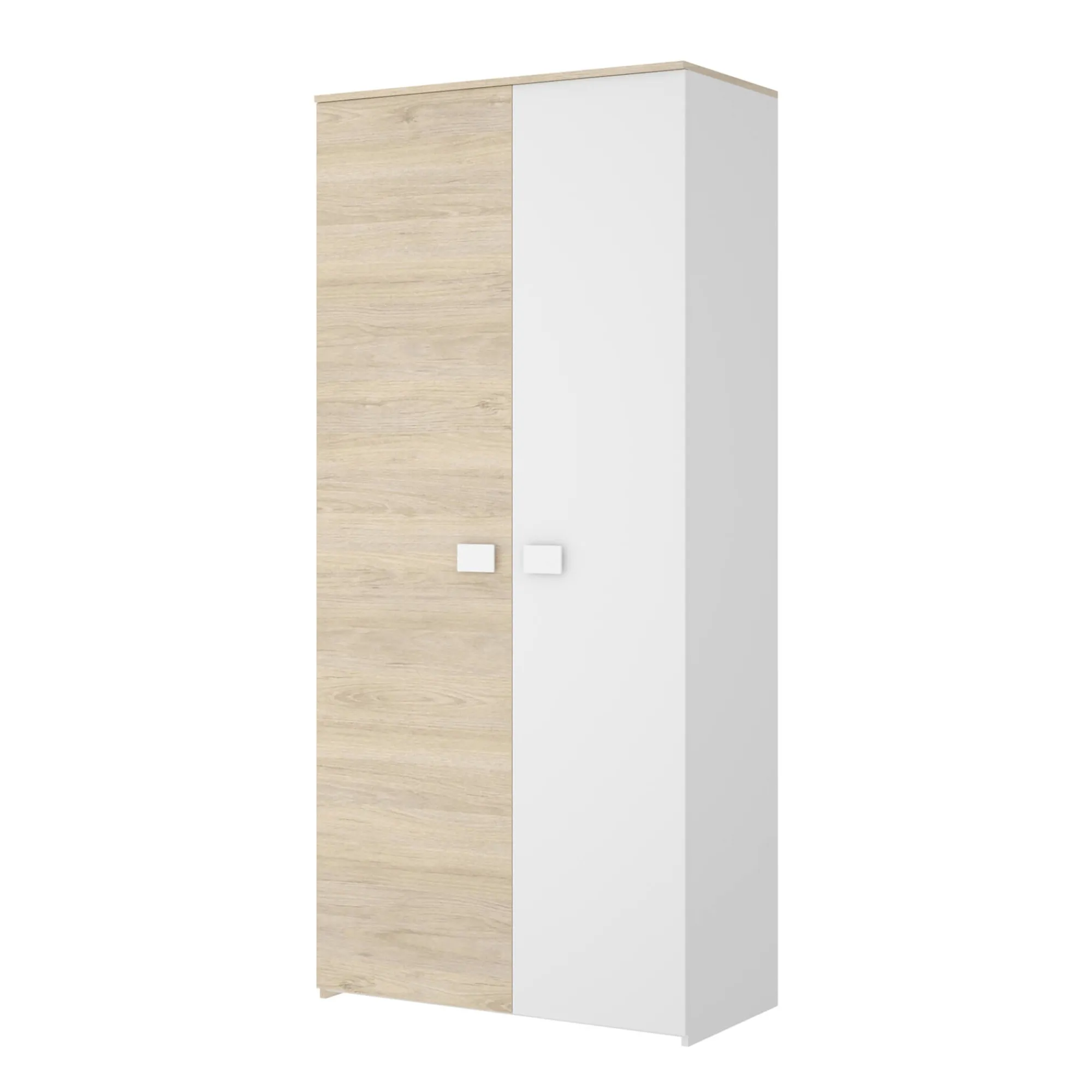 Guardaroba 2 ante Dfreule, 90x52h205 cm, Rovere e Bianco<Dmora Best
