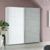 Guardaroba 2 ante Dmace, 150x60h200 cm, Bianco e Cemento<Dmora Shop