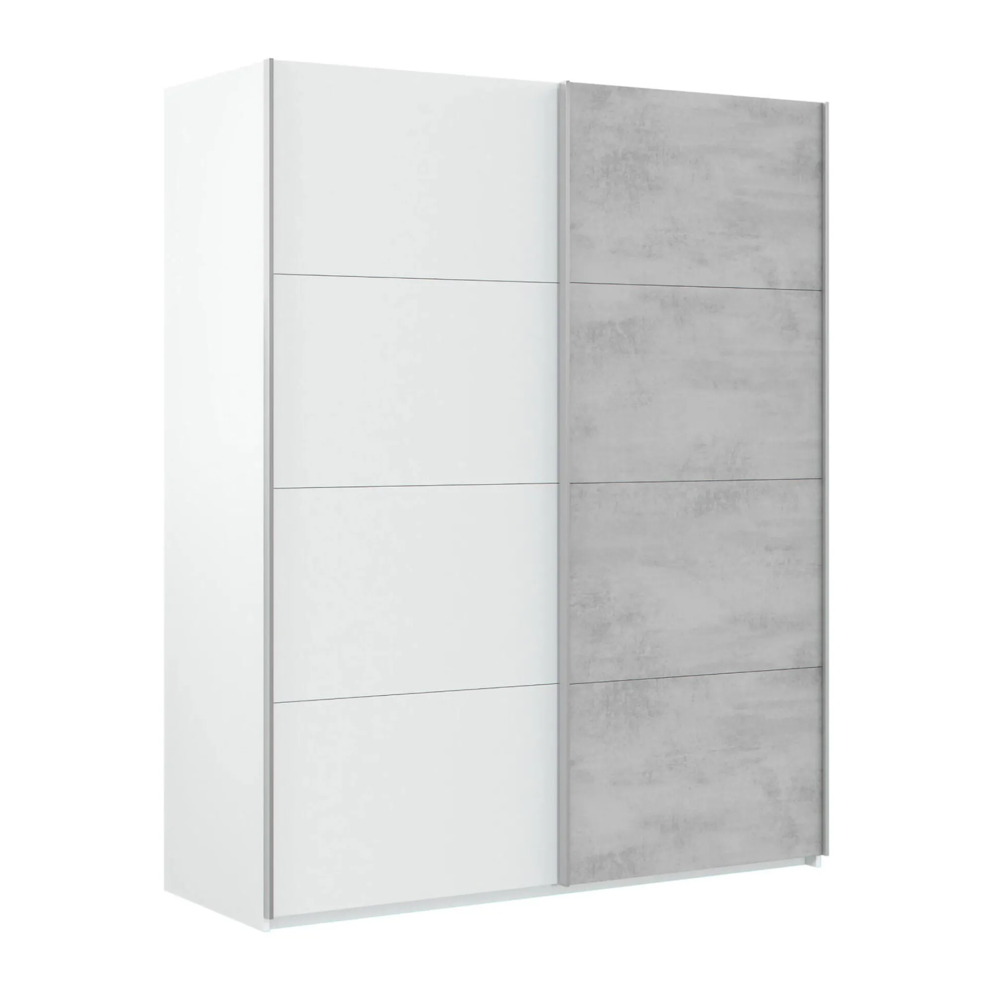Guardaroba 2 ante Dmace, 150x60h200 cm, Bianco e Cemento<Dmora Shop