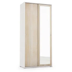 Guardaroba 2 ante Dmontic, 90x45h195 cm, Rovere e Bianco<Dmora Clearance