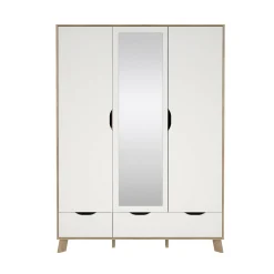 Guardaroba 2 ante Dscalis, 58x147 h201 cm, Rovere e Bianco<Dmora Sale