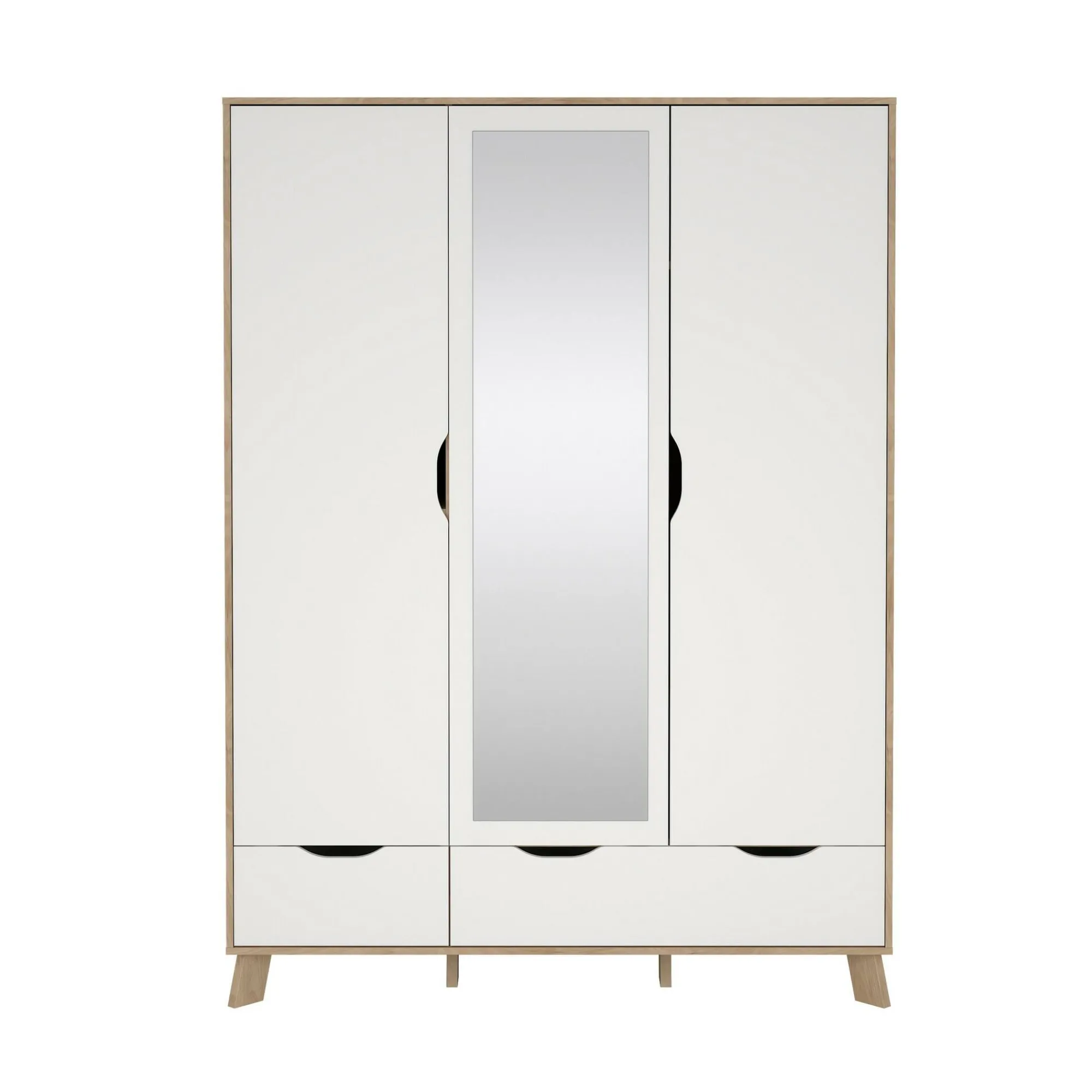 Guardaroba 2 ante Dscalis, 58x147 h201 cm, Rovere e Bianco<Dmora Sale