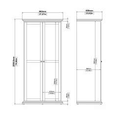 Guardaroba 2 ante Dschen, 96x61 h201 cm,<Dmora Discount