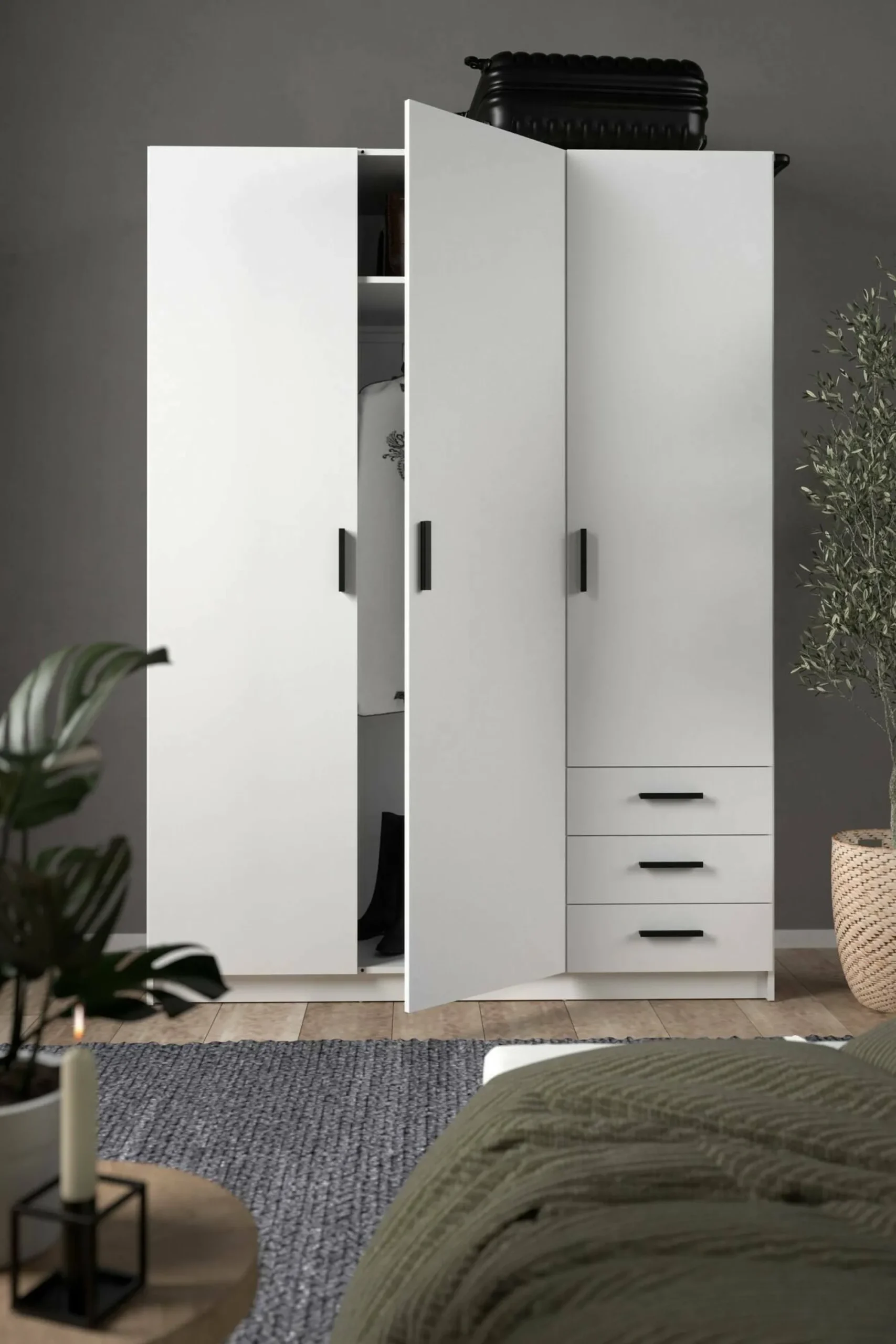 Guardaroba 3 ante Dsenk, 50x147 h200 cm,<Dmora Hot