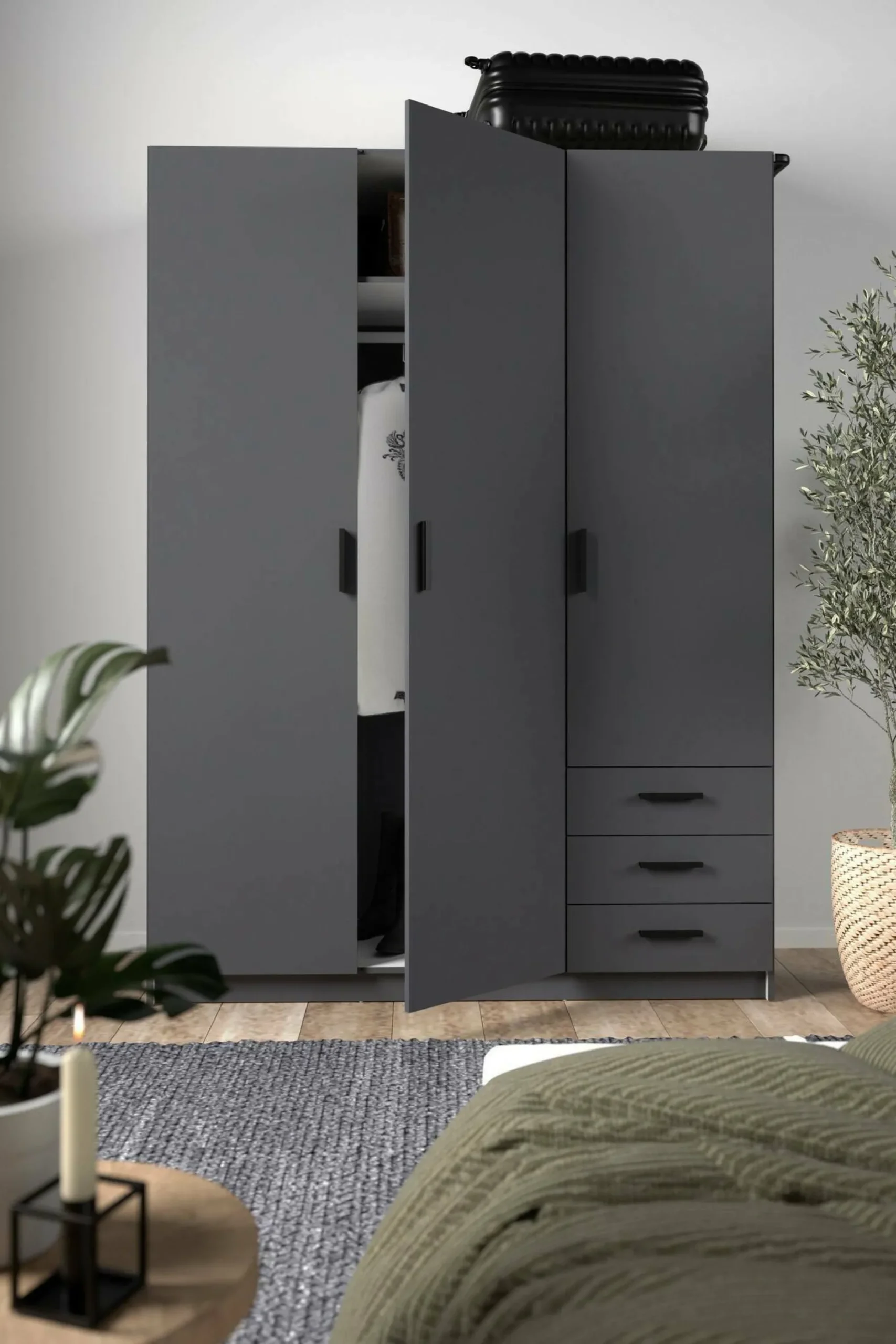 Guardaroba 3 ante Dsenk, 50x147 h200 cm,<Dmora Flash Sale