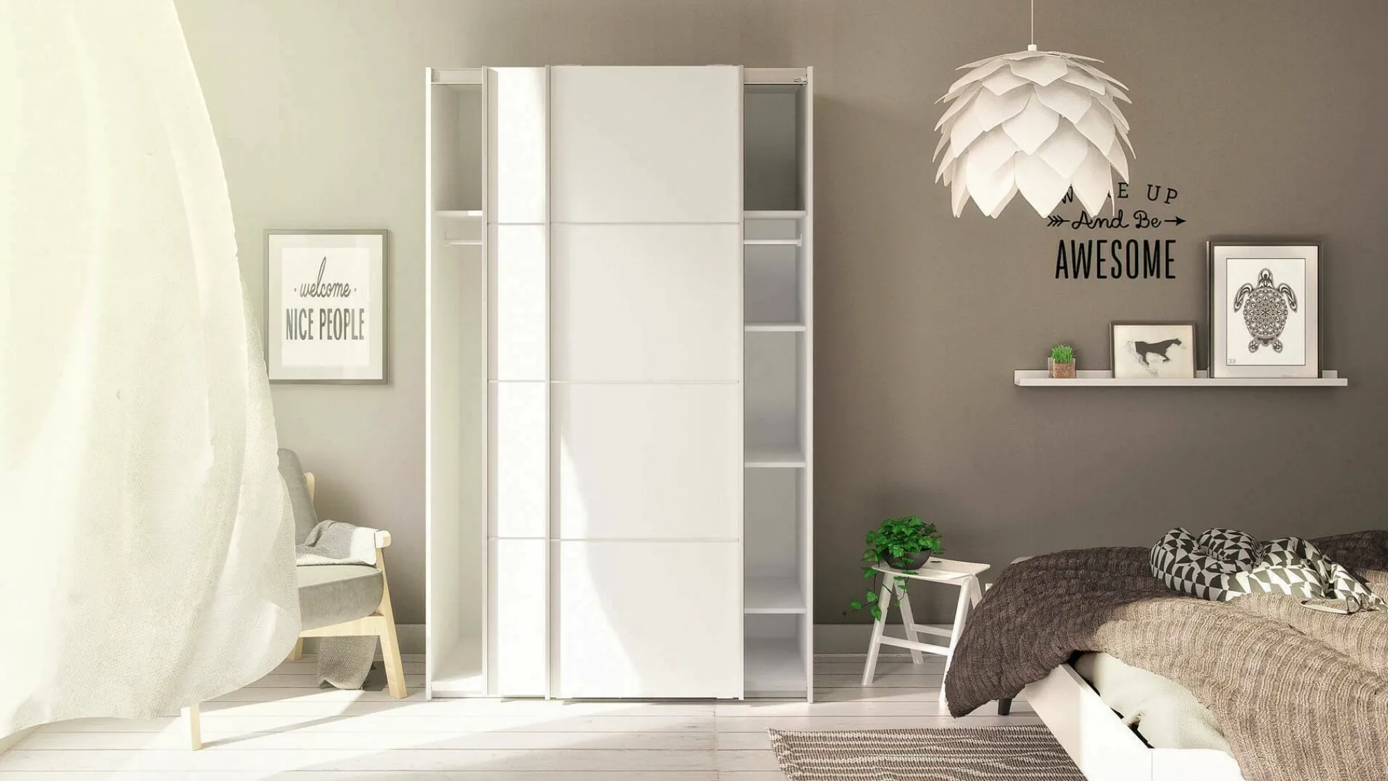 Guardaroba 2 ante Dsoler, 122x64 h202 cm,<Dmora Sale