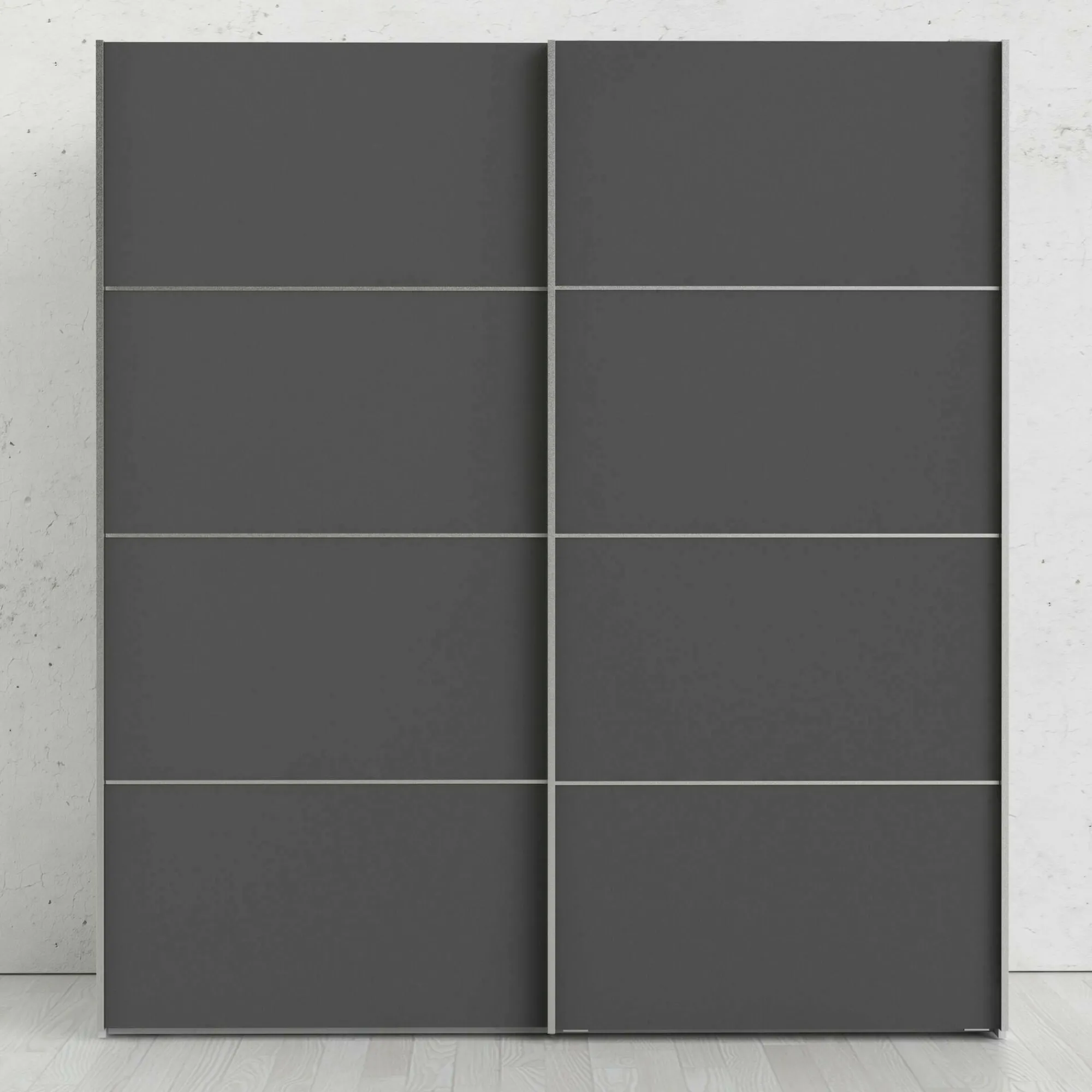 Guardaroba 2 ante Dsolig, 182x64 h202 cm, Bianco e Grigio<Dmora Cheap