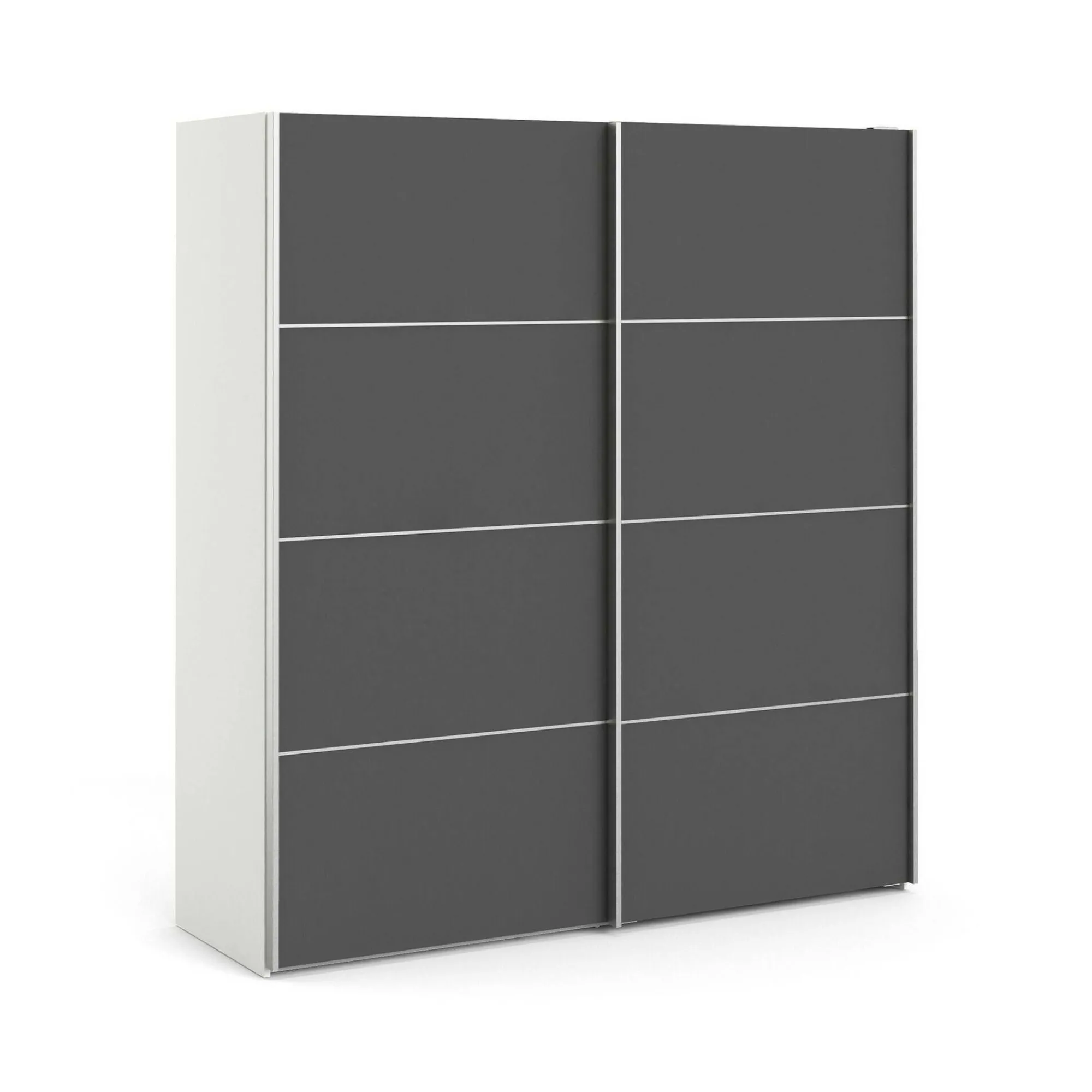 Guardaroba 2 ante Dsolig, 182x64 h202 cm, Bianco e Grigio<Dmora Cheap