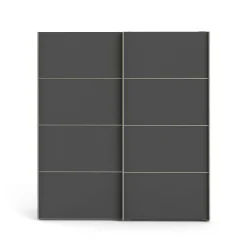 Guardaroba 2 ante Dsolig, 182x64 h202 cm, Bianco e Grigio<Dmora Cheap