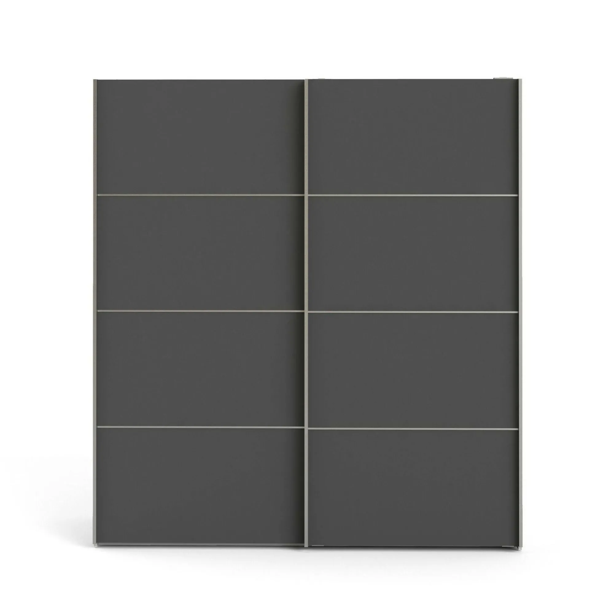 Guardaroba 2 ante Dsolig, 182x64 h202 cm, Bianco e Grigio<Dmora Cheap
