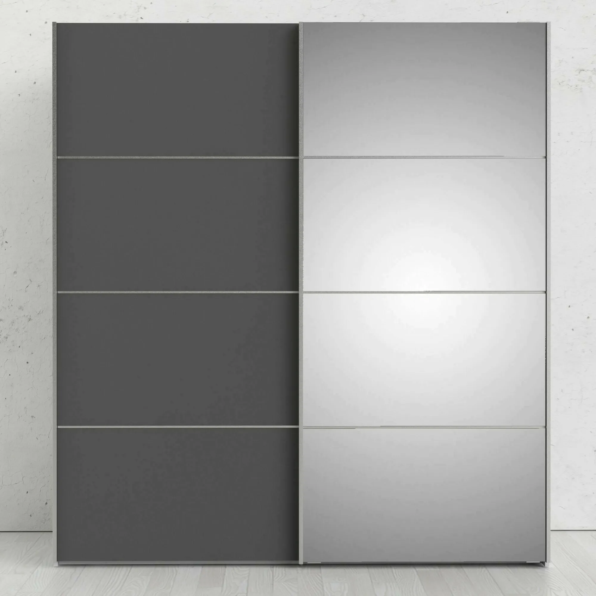 Guardaroba 2 ante Dsolin, 182x64 h202 cm, Bianco e Grigio<Dmora Hot