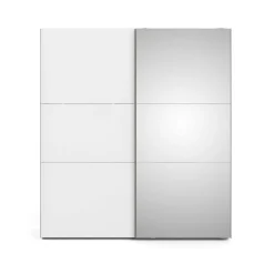 Guardaroba 2 ante Dsorbell, 196x68 h220 cm, Bianco e Grigio<Dmora Outlet