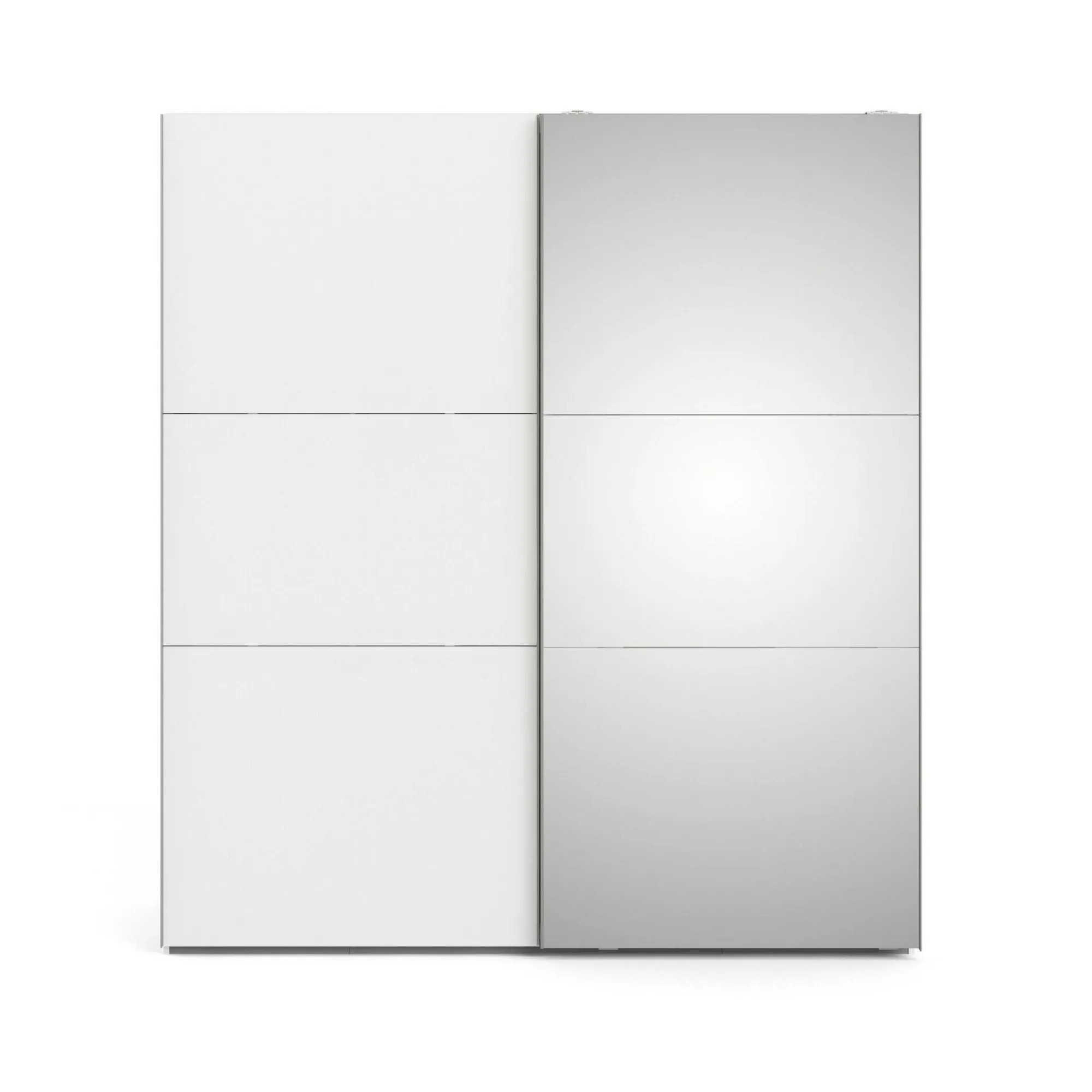 Guardaroba 2 ante Dsorbell, 196x68 h220 cm, Bianco e Grigio<Dmora Outlet