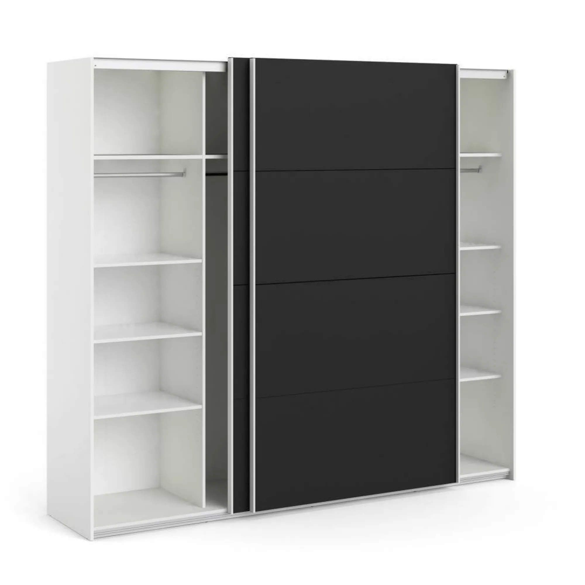 Guardaroba 2 ante Dspinos, 61x243 h220 cm, Bianco e Nero<Dmora Discount