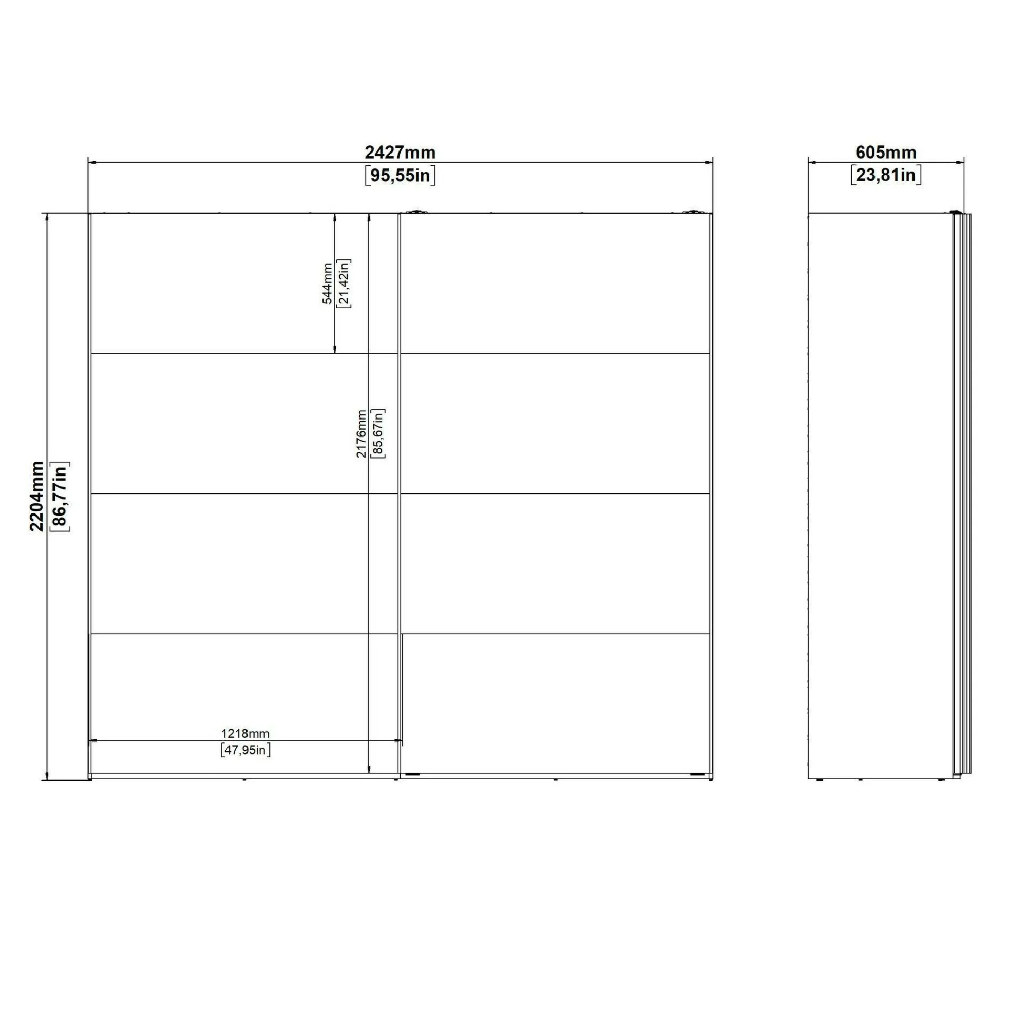 Guardaroba 2 ante Dspinos, 61x243 h220 cm,<Dmora Flash Sale
