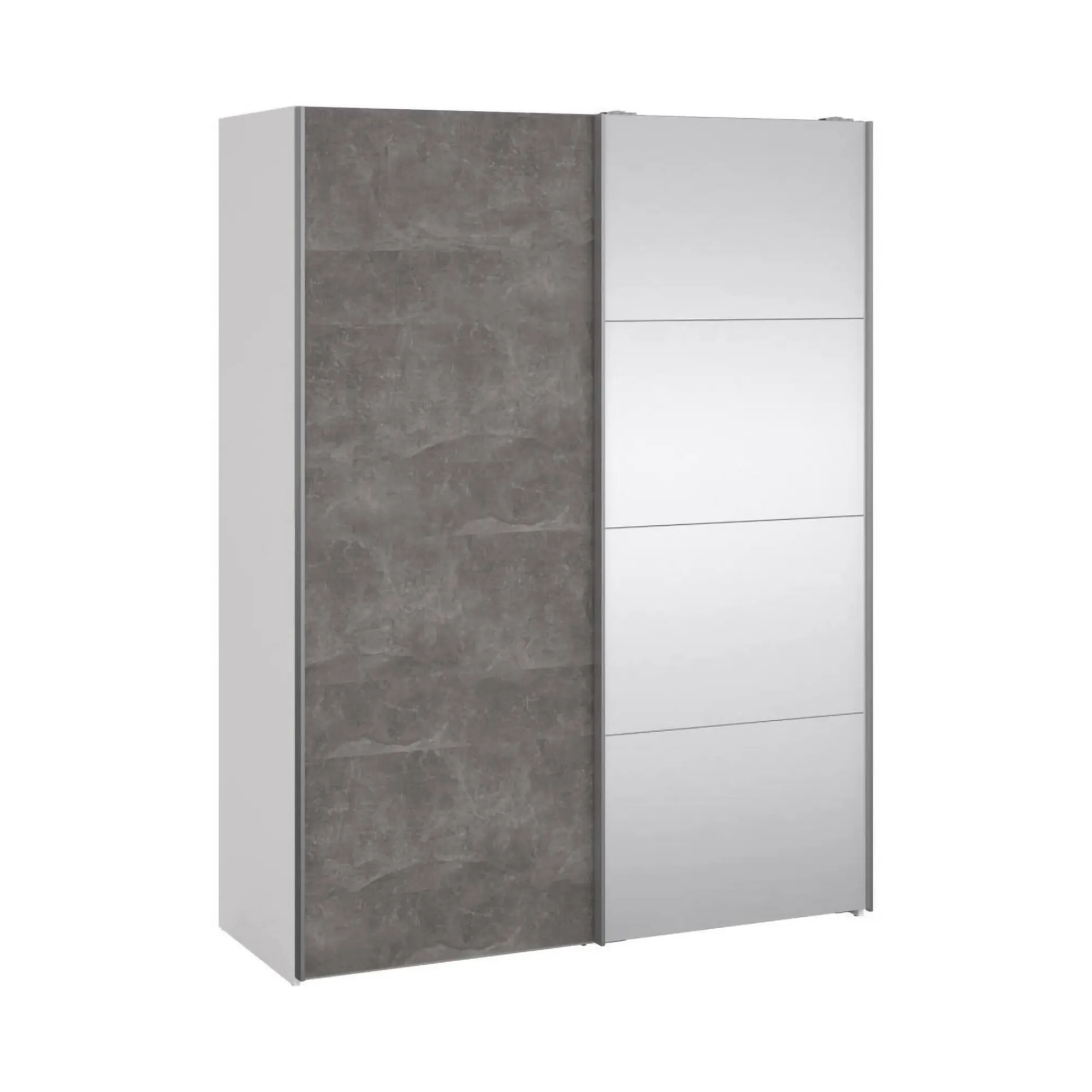 Guardaroba 2 ante Dspur, 61x150 h200 cm, Bianco e Grigio<Dmora Shop