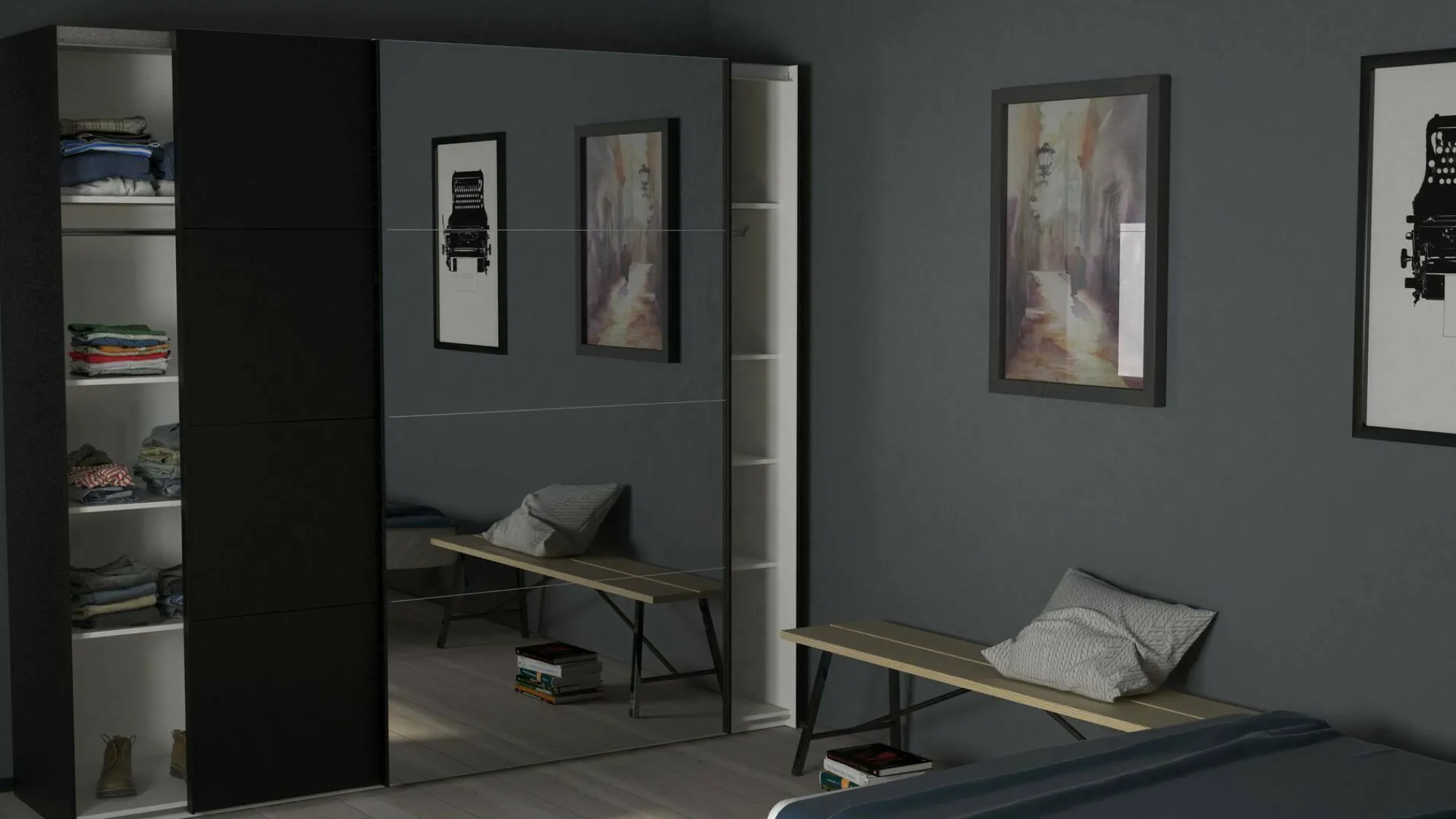 Guardaroba 2 ante Dstabil, 61x243 h220 cm,<Dmora Shop