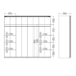 Guardaroba 2 ante Dstabil, 61x243 h220 cm, Bianco e Nero<Dmora Shop