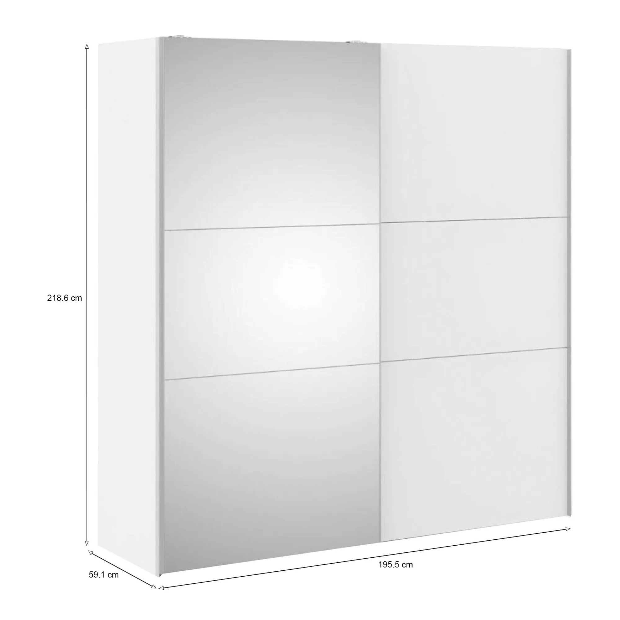 Guardaroba 2 ante Dstellin, 59x196 h219 cm,<Dmora Flash Sale