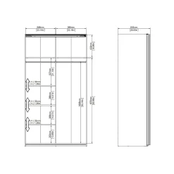 Guardaroba 2 ante Dstopp, 62x122 h220 cm,<Dmora Sale