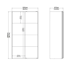 Guardaroba 2 ante Dstopp, 62x122 h220 cm,<Dmora Sale