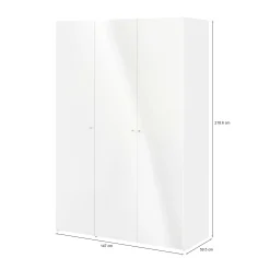 Guardaroba 3 ante Ernesto, 147x60 h219 cm, Bianco<Dmora Best