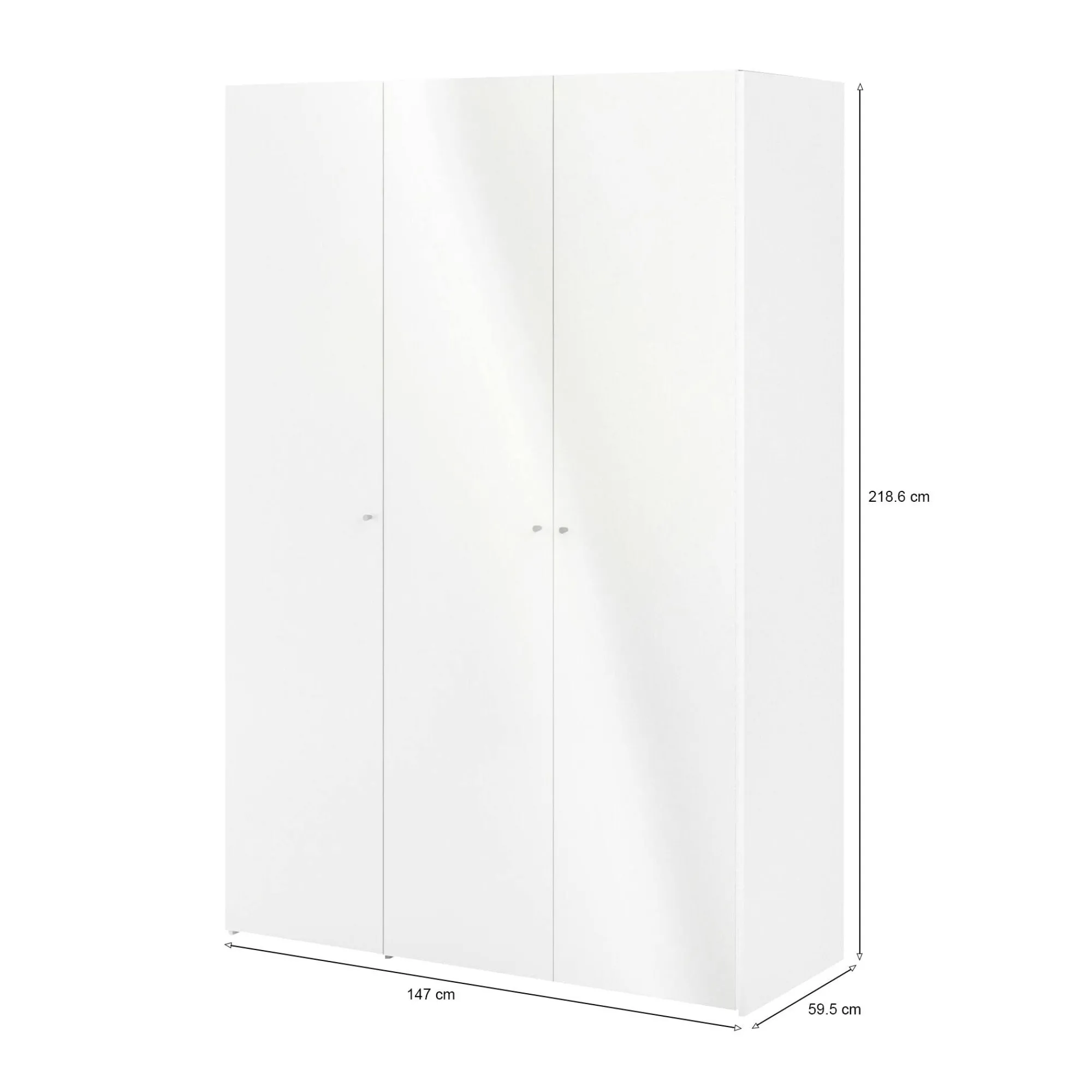 Guardaroba 3 ante Ernesto, 147x60 h219 cm, Bianco<Dmora Best