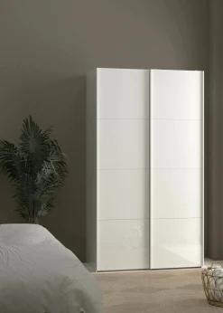 Guardaroba 2 ante Fabre, Mobile camera da letto, Cabina armadio portabiti, Armadio appendiabiti, 62x122 h220 cm, Bianco<Dmora Shop