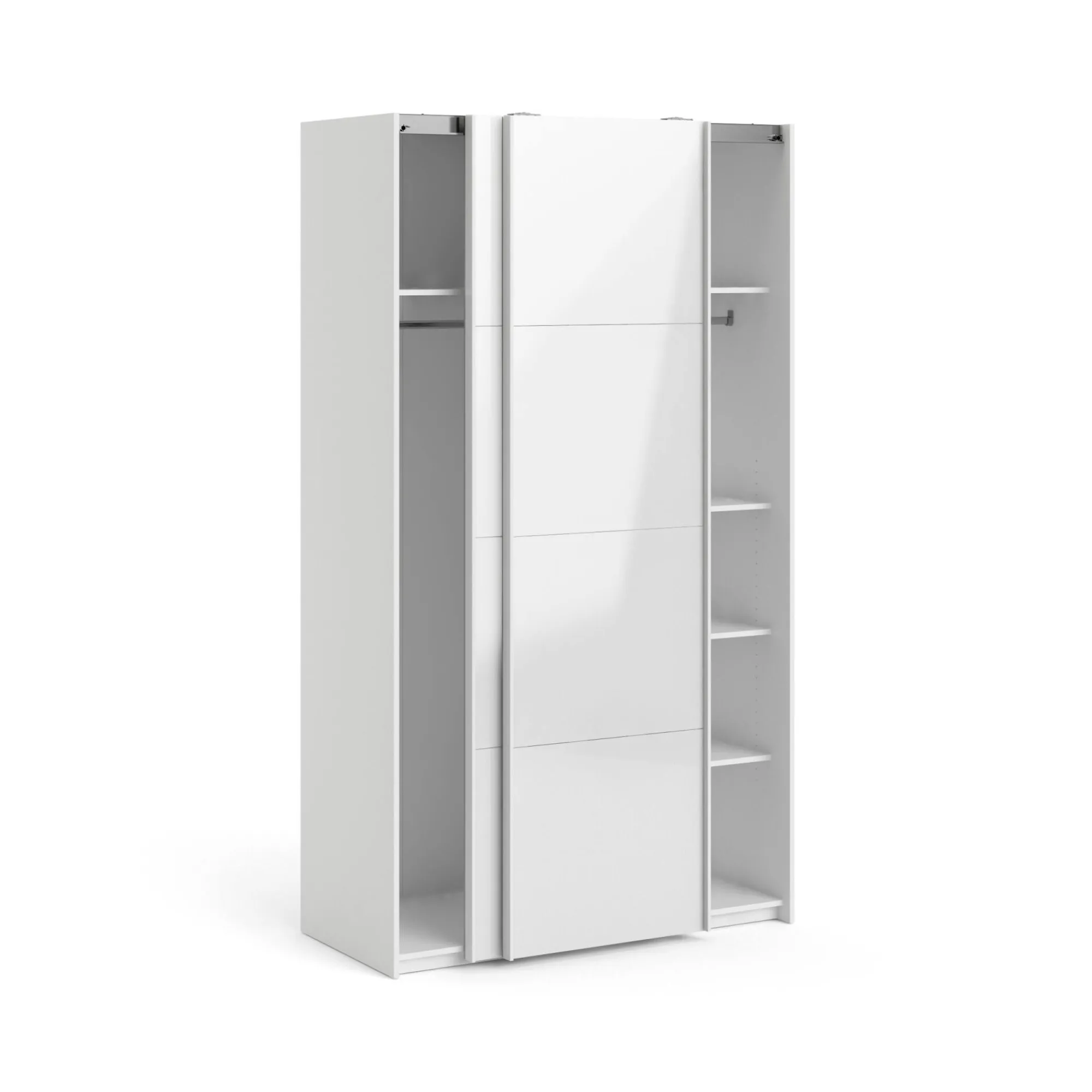 Guardaroba 2 ante Fabre, Mobile camera da letto, Cabina armadio portabiti, Armadio appendiabiti, 62x122 h220 cm, Bianco<Dmora Shop
