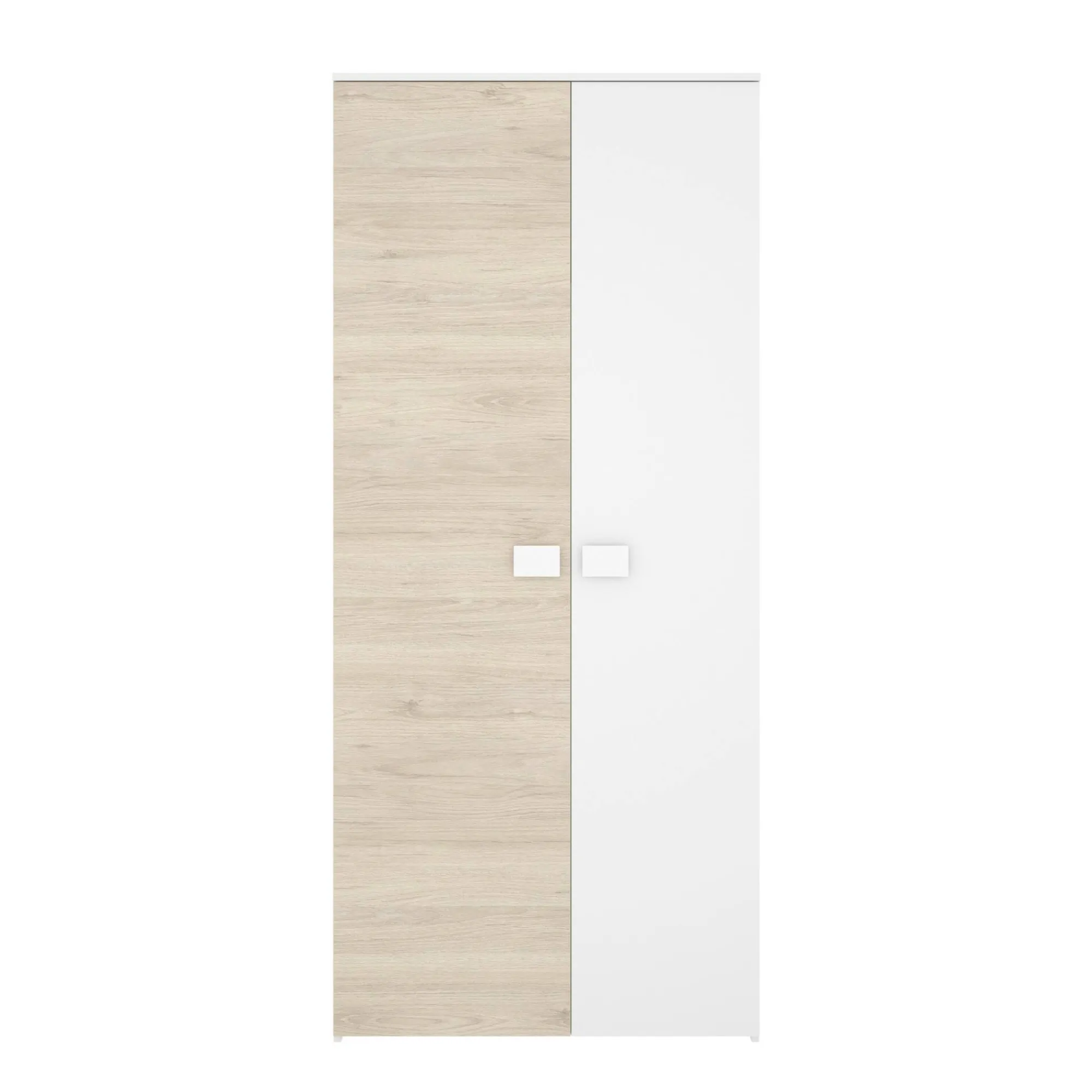 Guardaroba 2 ante Firmin, 90x53 h202 cm, Bianco e Rovere<Dmora Best Sale