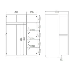 Guardaroba 3 ante Gener, 62x147 h200 cm,<Dmora Best Sale