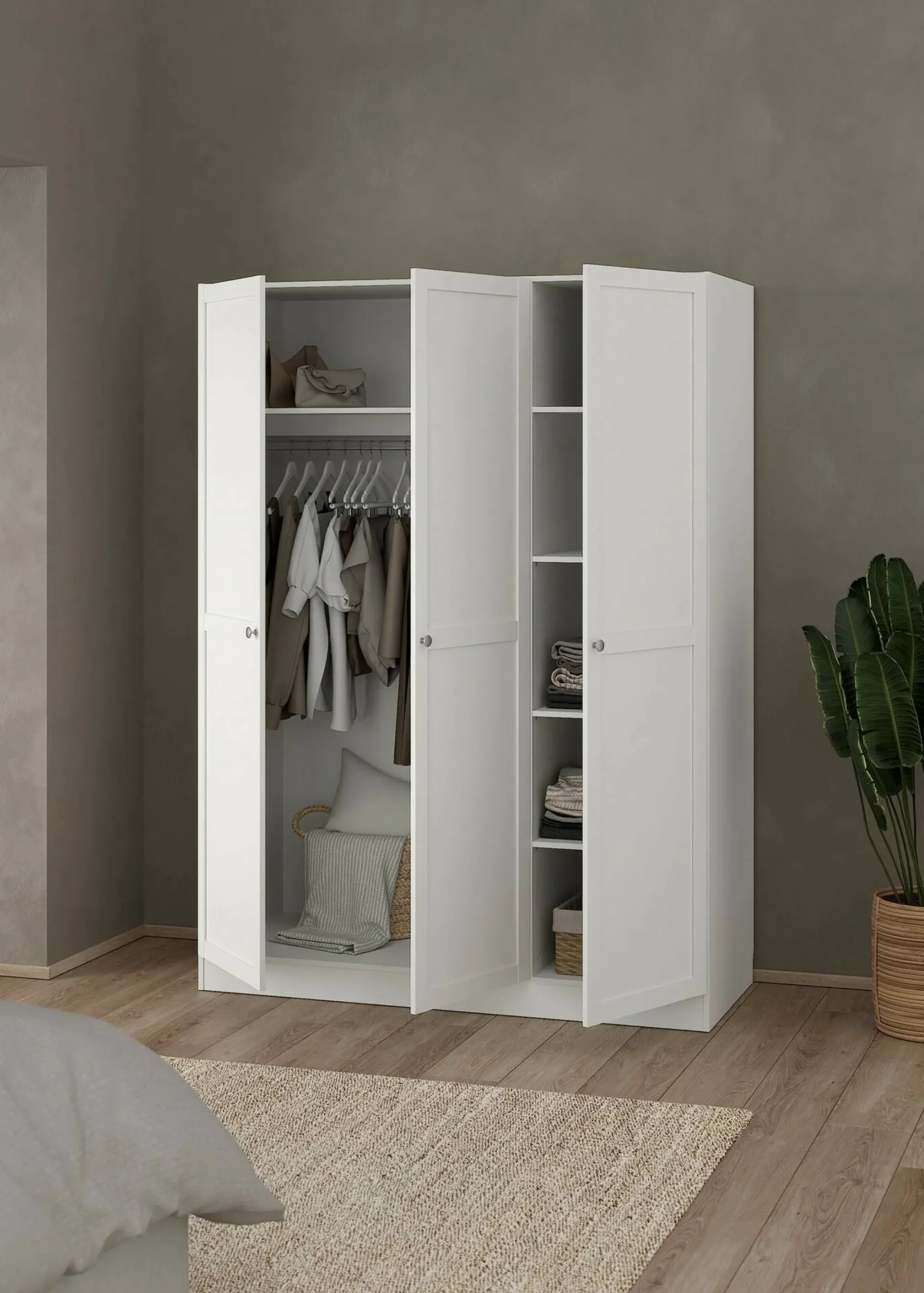 Guardaroba 3 ante Gener, 62x147 h200 cm,<Dmora Best Sale