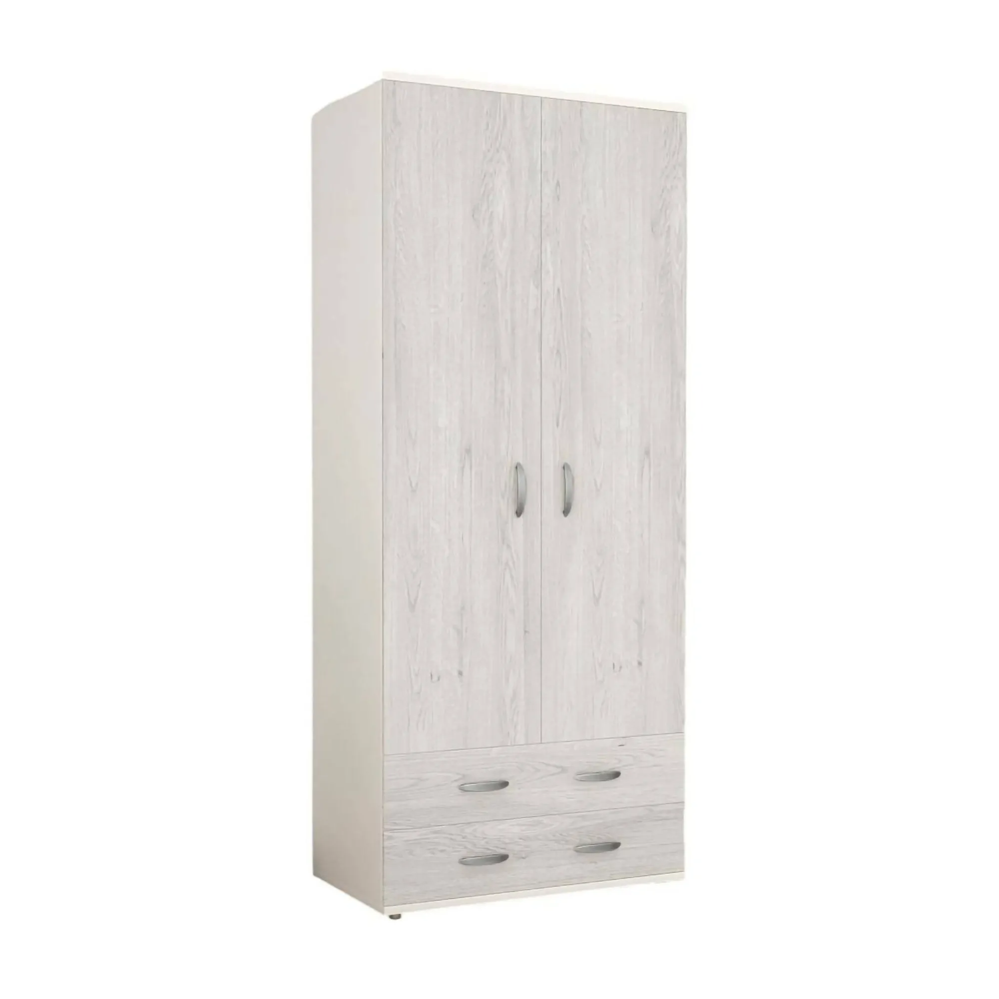 Guardaroba 2 ante Haishen, 80x52h170 cm, Bianco e Grigio<Dmora Outlet