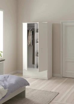 Guardaroba 2 ante Kab, 99x50 h201 cm, Bianco<Dmora Fashion
