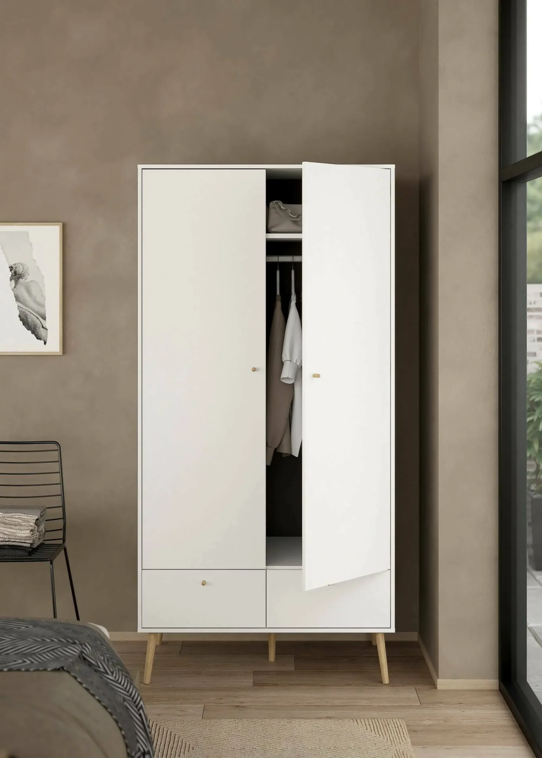 Guardaroba 2 ante Kahina, 58x99 h200 cm,<Dmora Shop