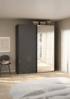 Guardaroba 2 ante Malakas, 65x179 h220 cm, e Trasparente<Dmora Discount