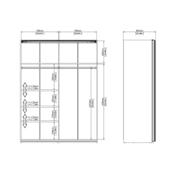 Guardaroba 2 ante Maurice, 61x150 h200 cm, Bianco e Grigio<Dmora Best