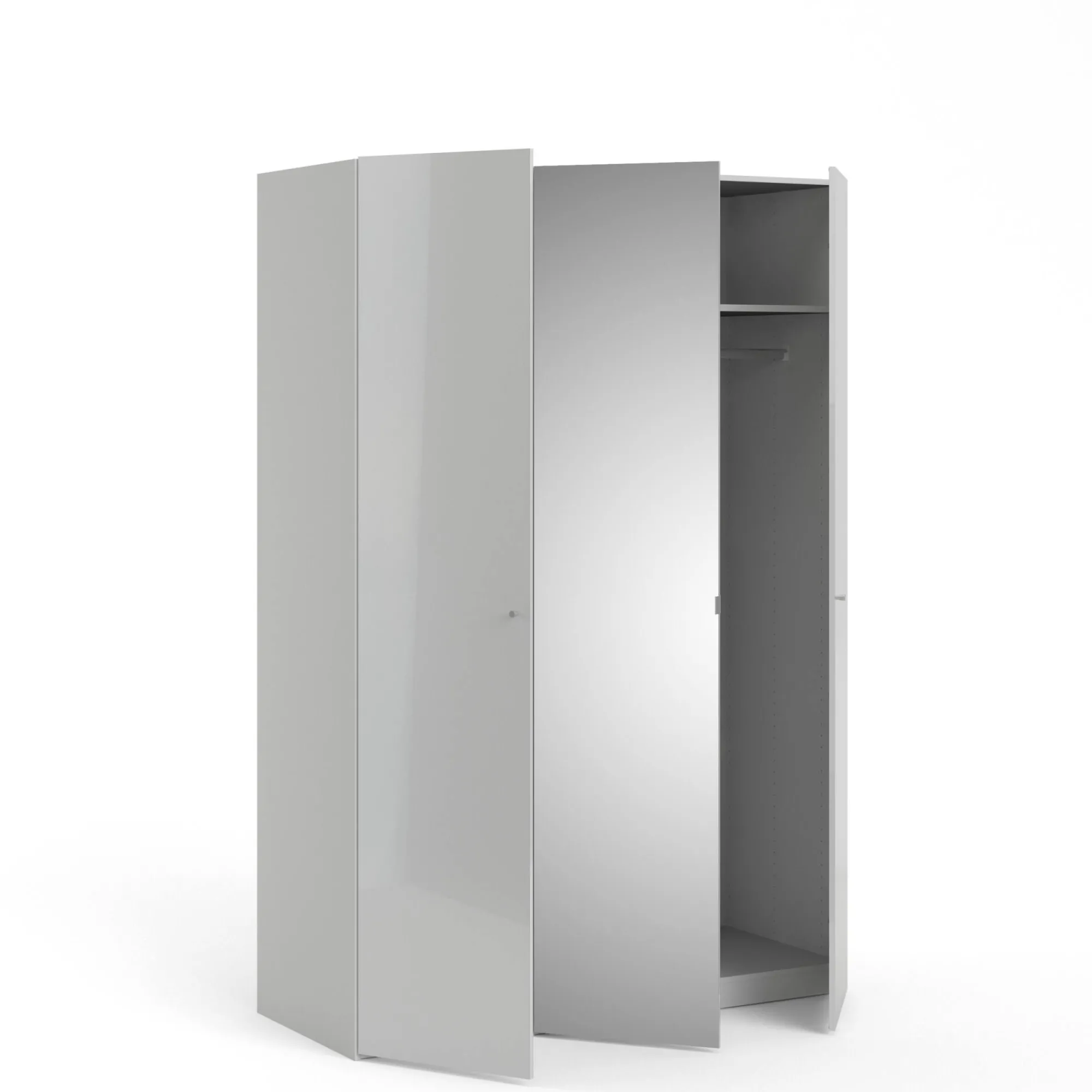 Guardaroba 3 ante Megi, 147x60 h219 cm, Bianco<Dmora Online