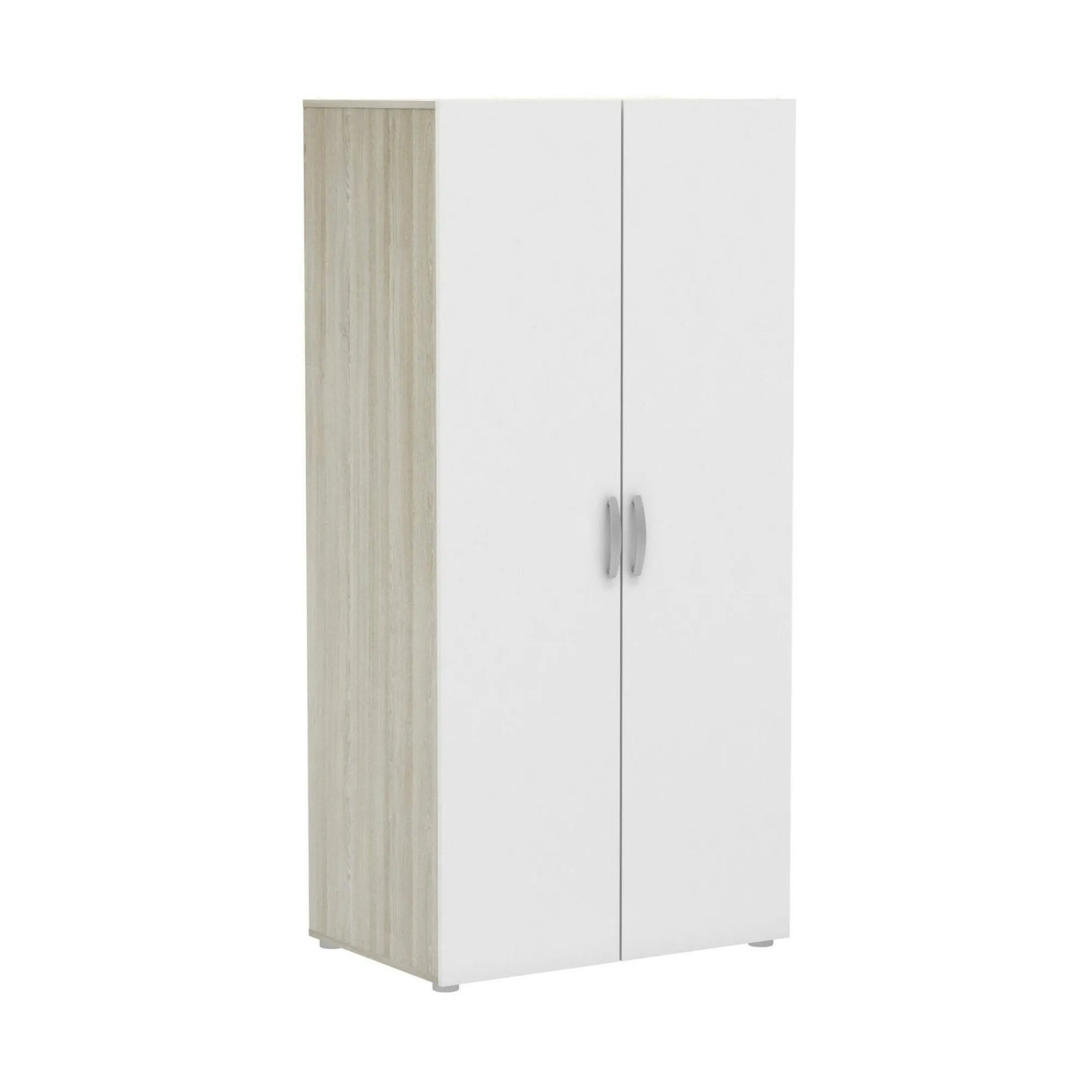 Guardaroba 2 ante Ockhi, 79x52 h166 cm, Rovere e Bianco opaco<Dmora Cheap