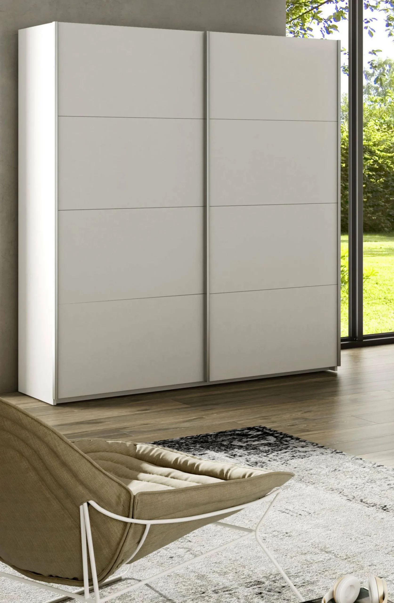Guardaroba 2 ante Opi, 150x60h200 cm, Bianco<Dmora Outlet